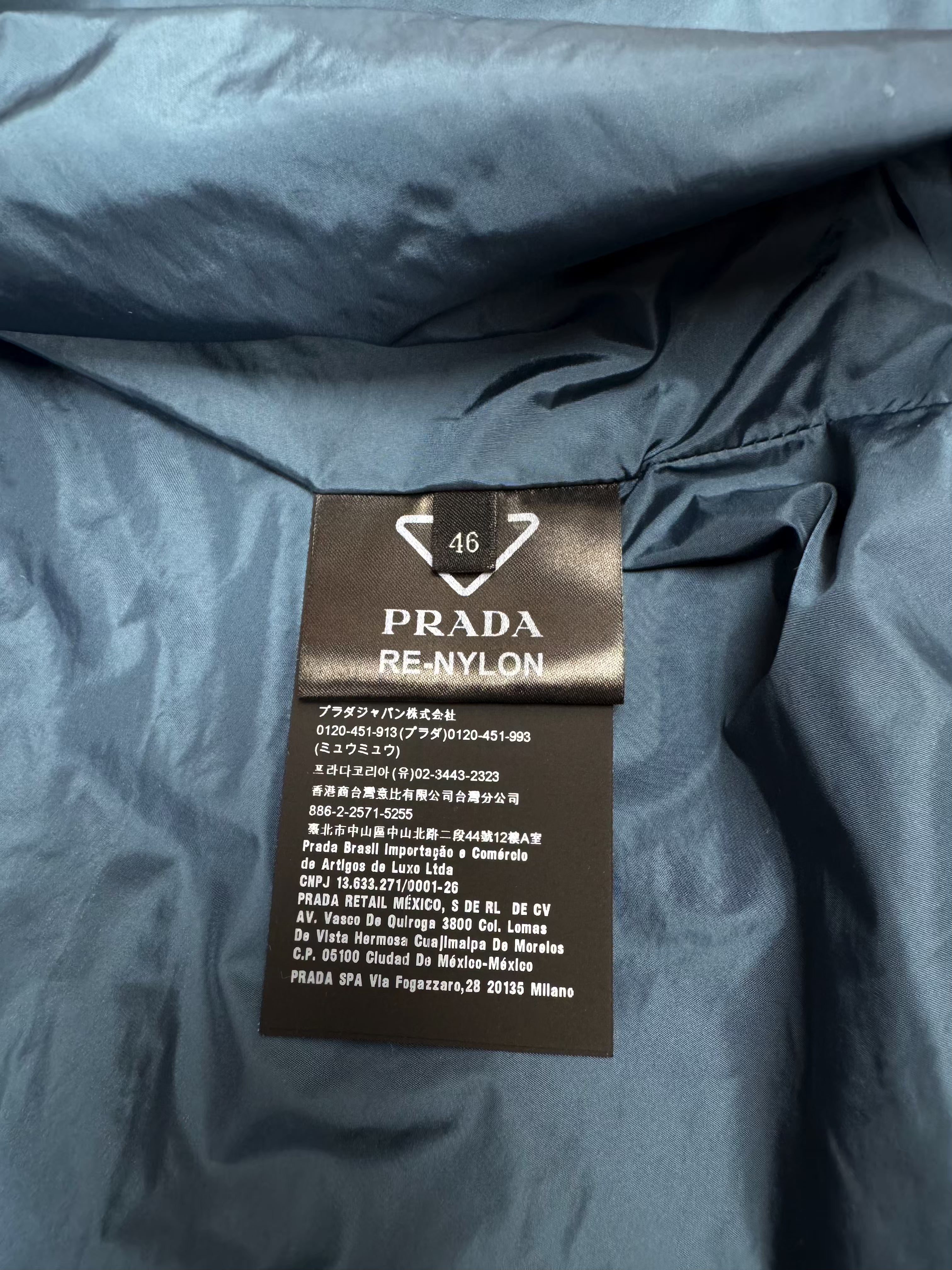 Prada Re-Nylon Applique Jacket - Steel Blue Prada