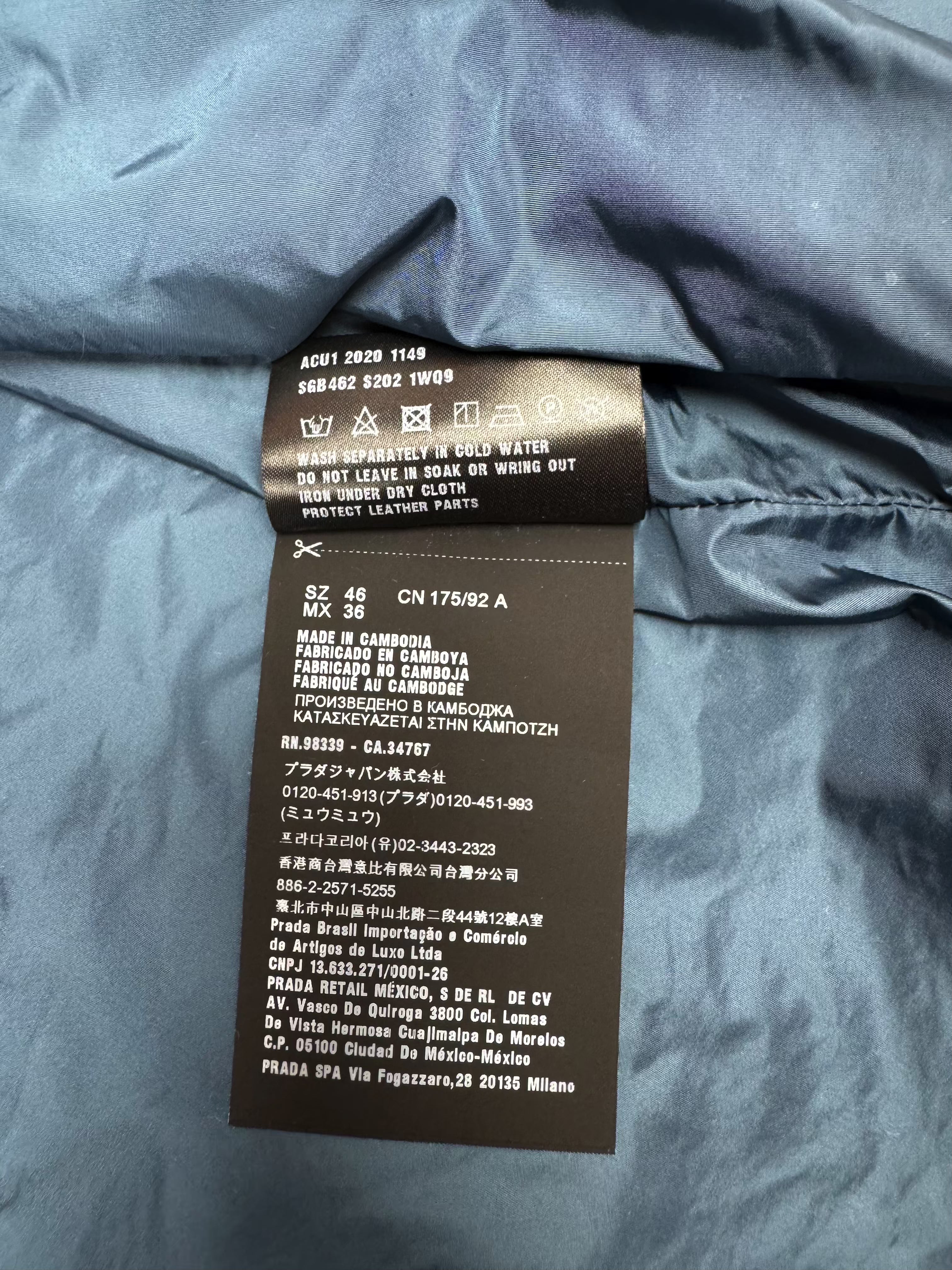 Prada Re-Nylon Applique Jacket - Steel Blue Prada
