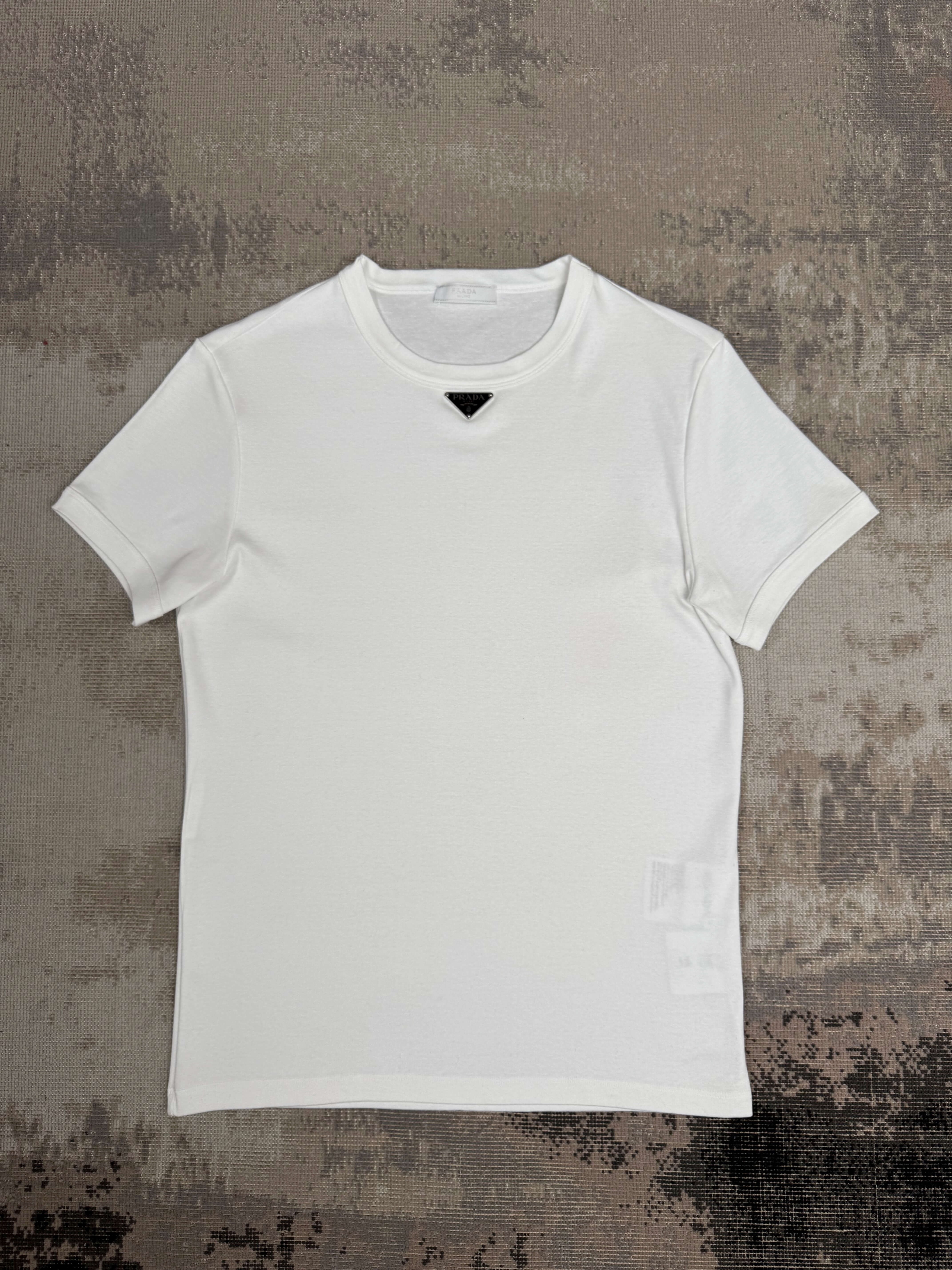 Prada Plaque T-Shirt - White Prada