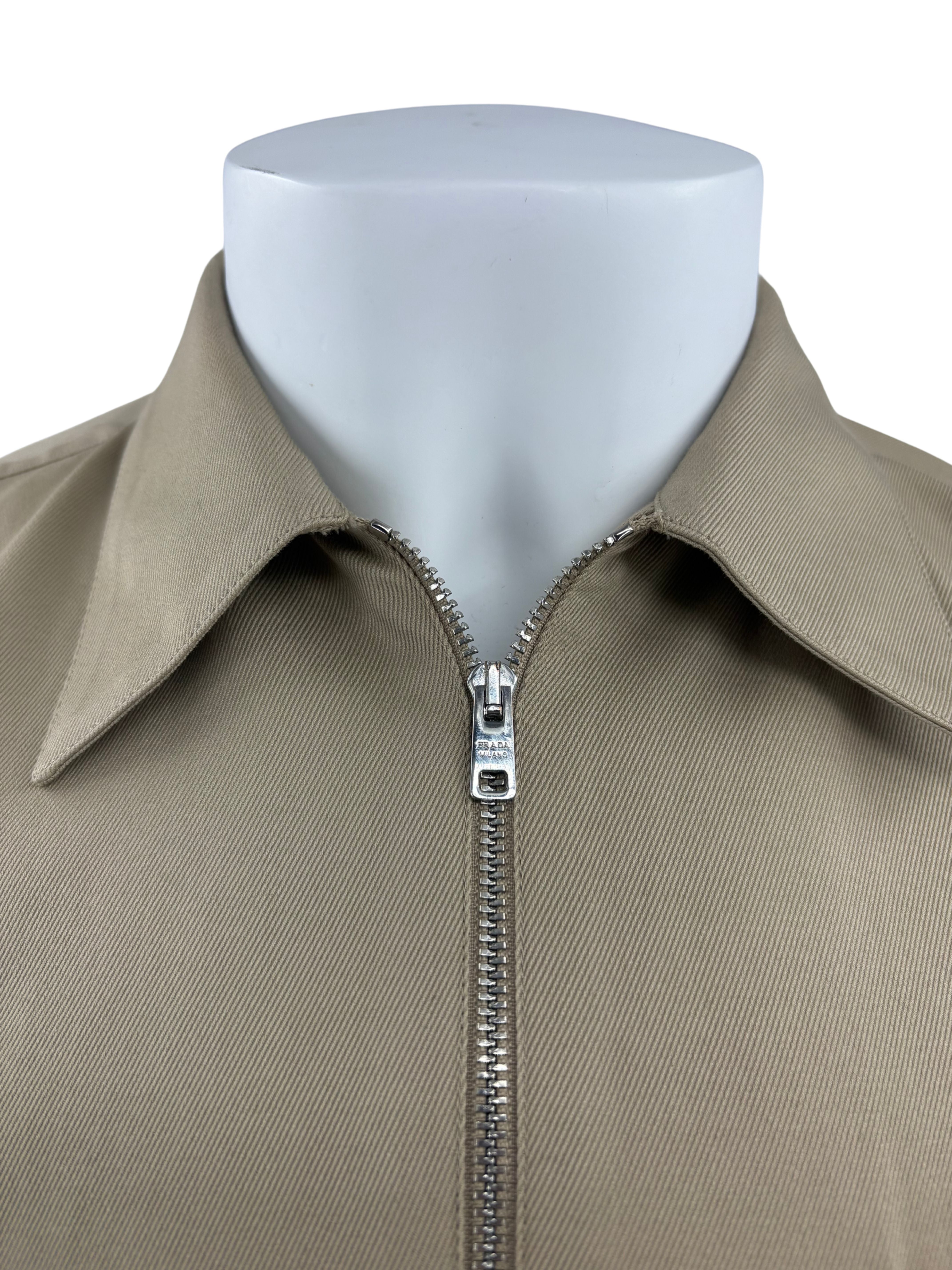 Prada Front Zip Overshirt Jacket - Beige Prada