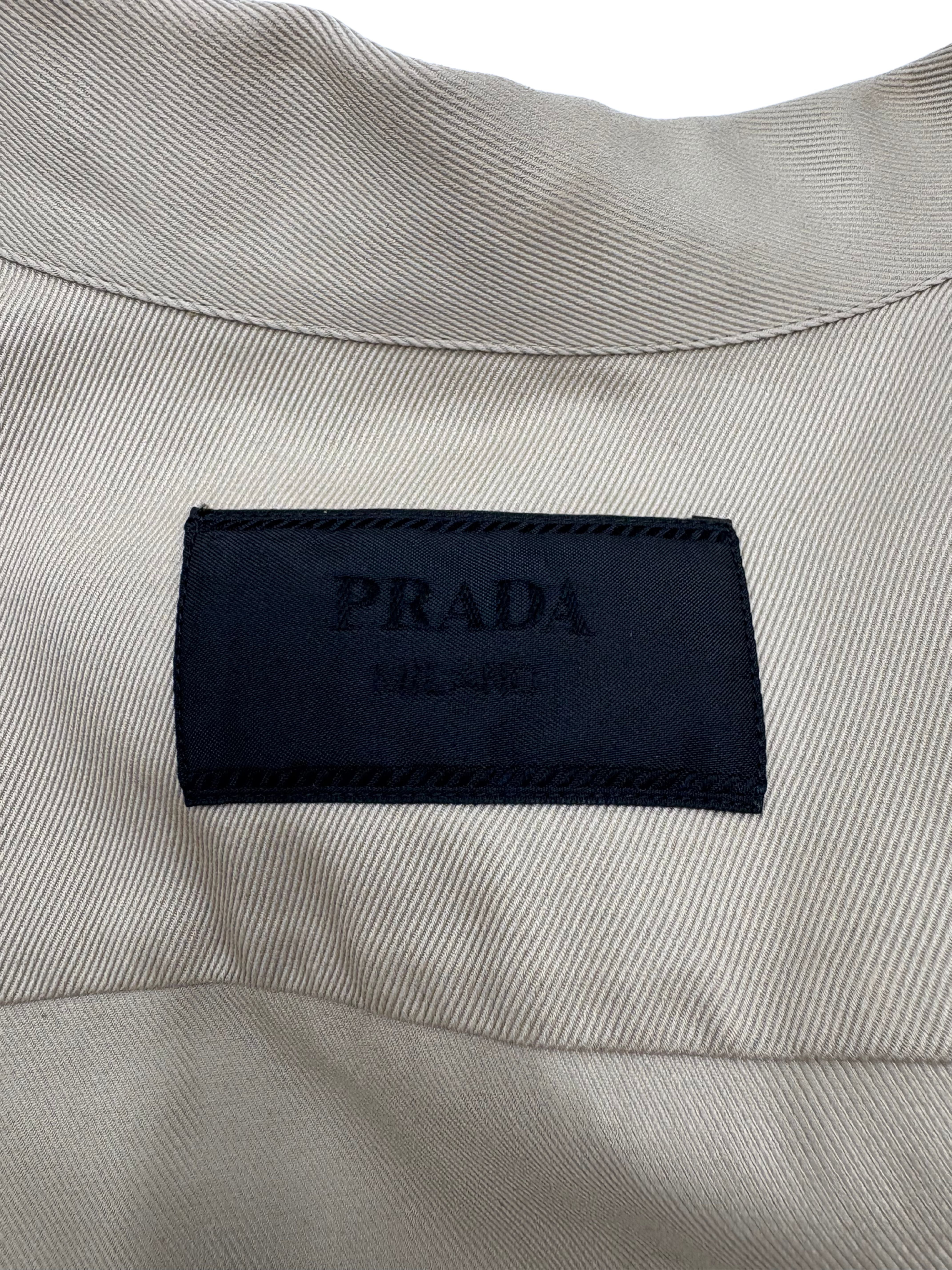 Prada Front Zip Overshirt Jacket - Beige Prada