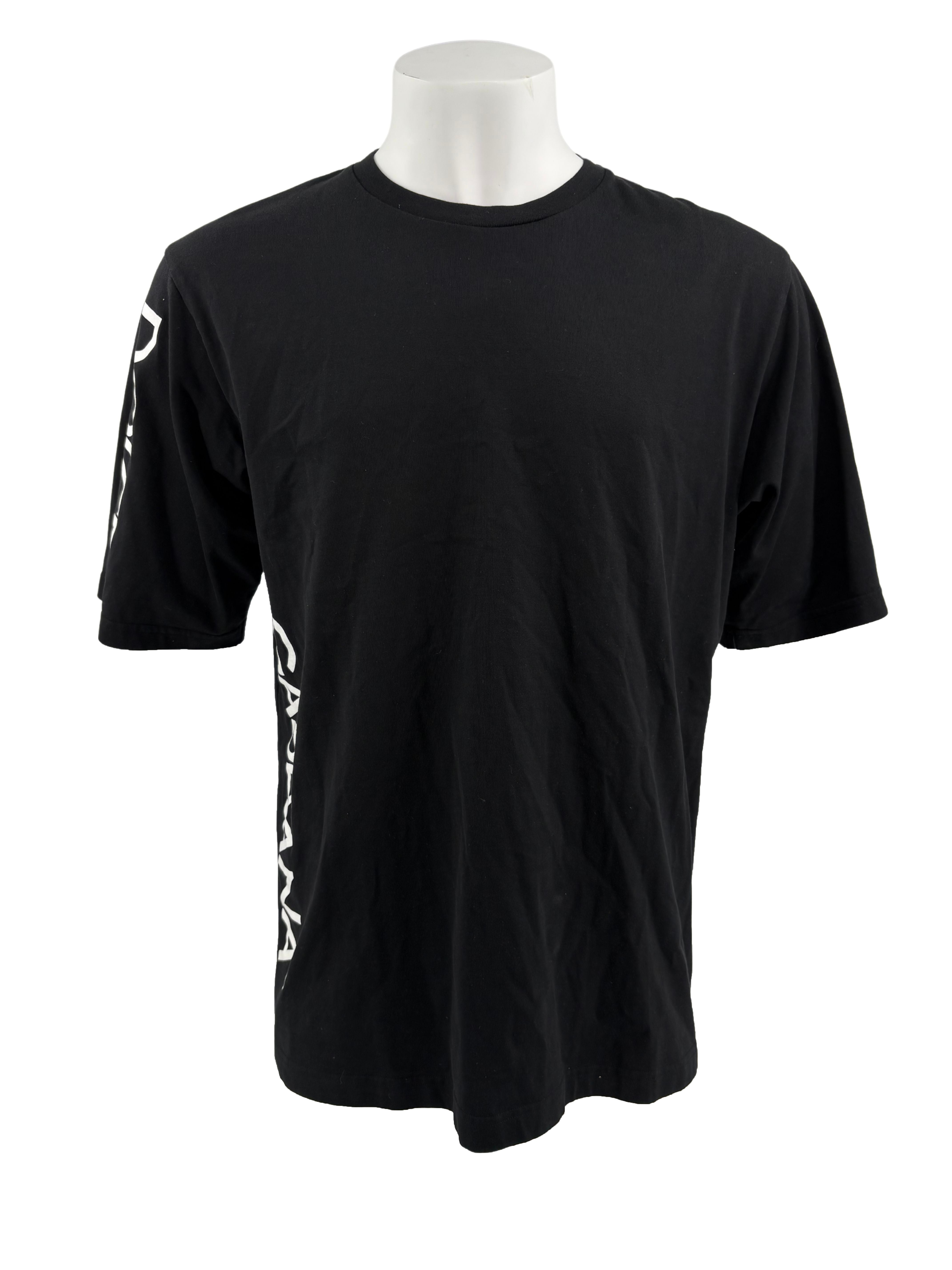 Dolce & Gabbana Side Printed Logo T-shirt - Black Dolce & Gabbana