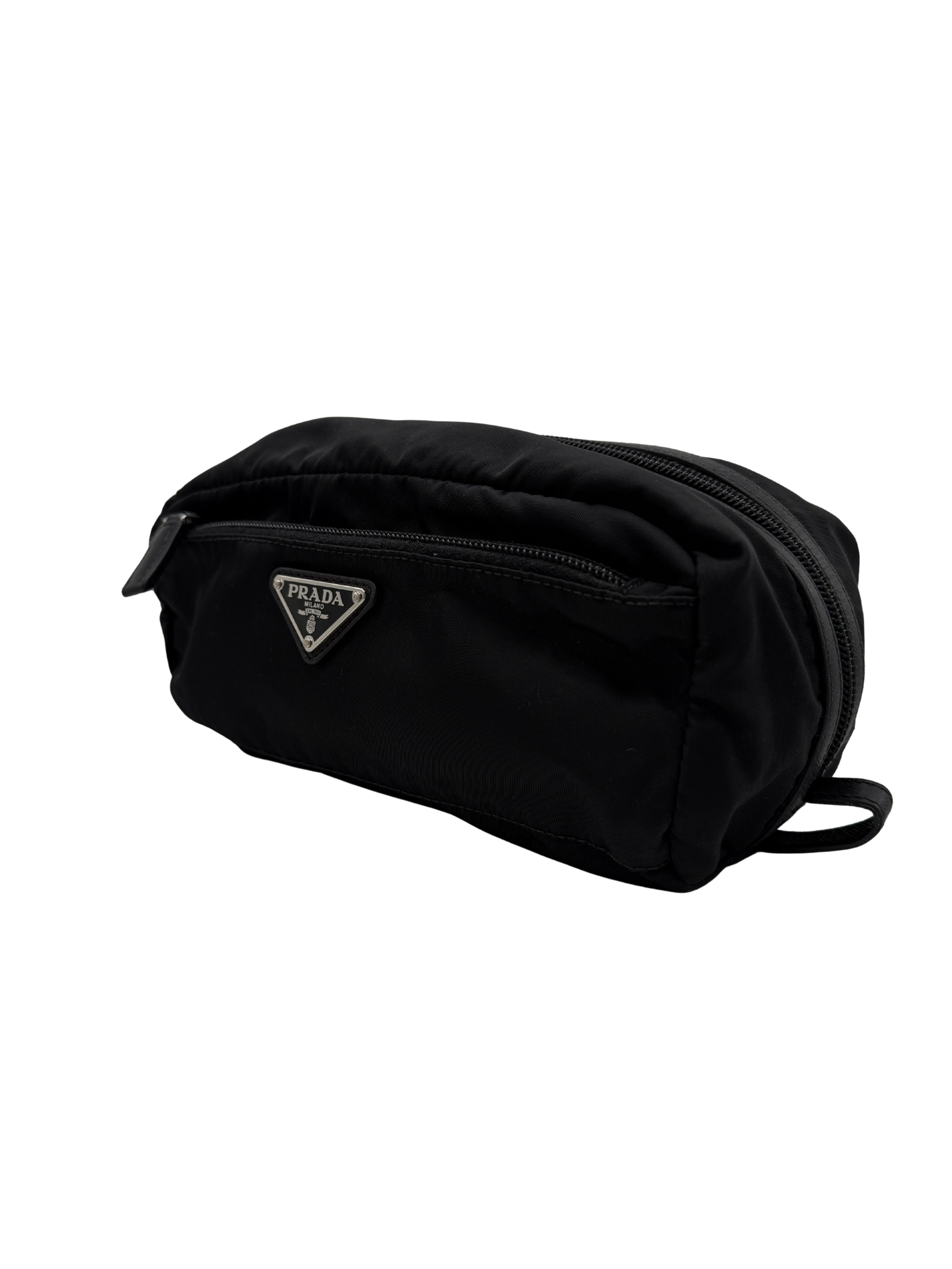 Prada Re-Nylon and Saffiano Necessaire Wash Bag - Black Prada