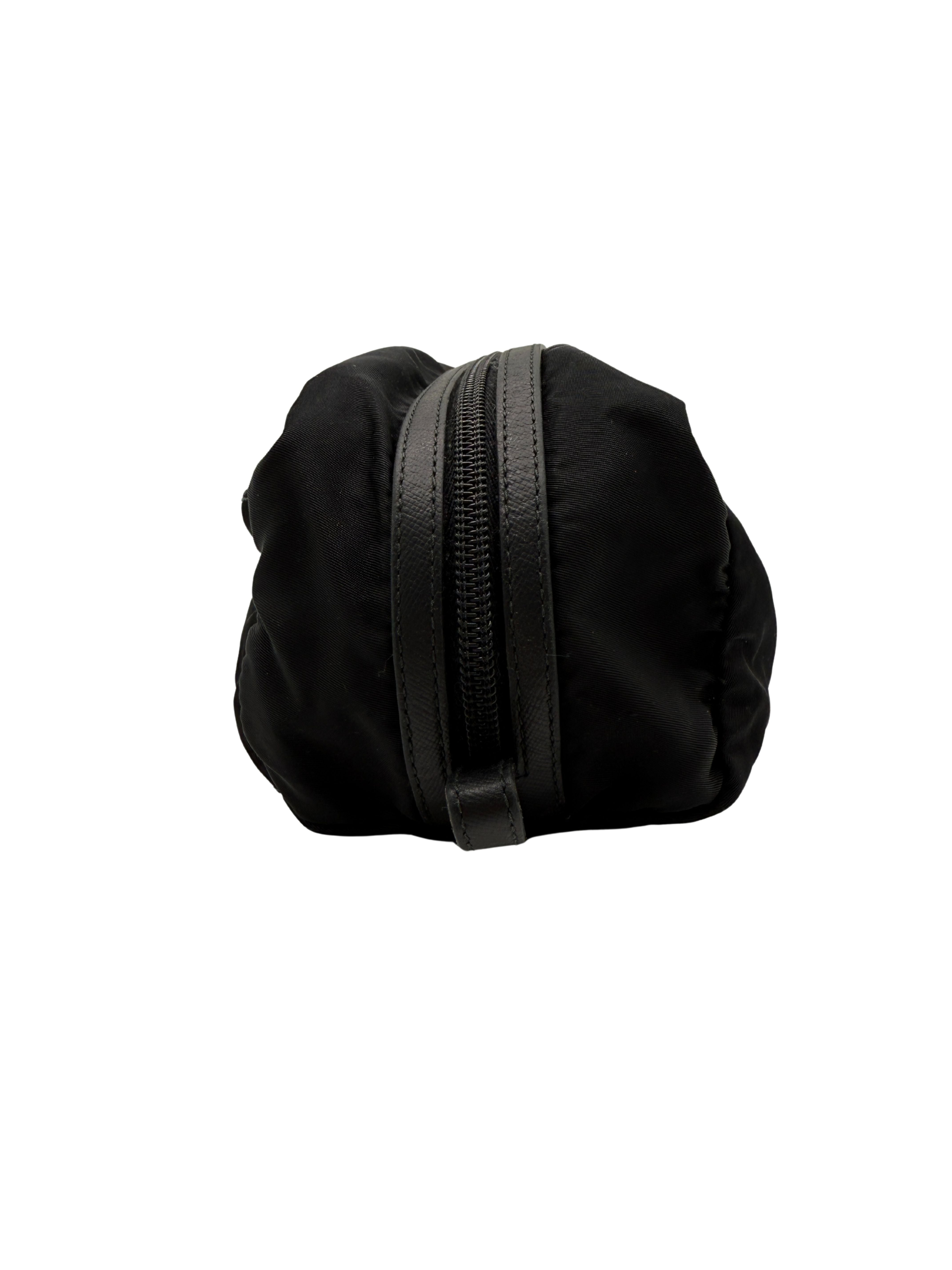Prada Re-Nylon and Saffiano Necessaire Wash Bag - Black Prada