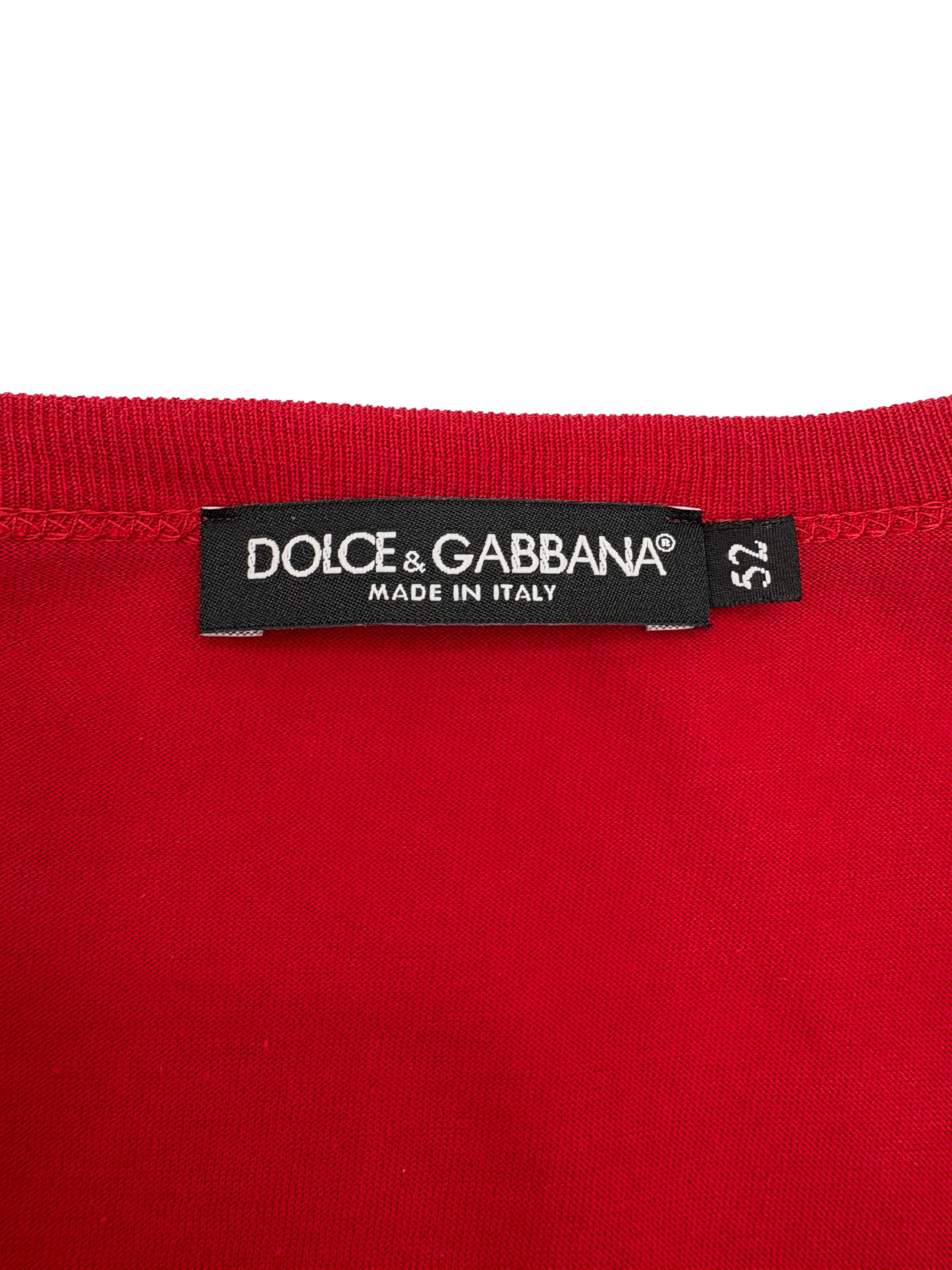 Dolce & Gabbana Plaque Logo T-Shirt - Red Dolce & Gabbana