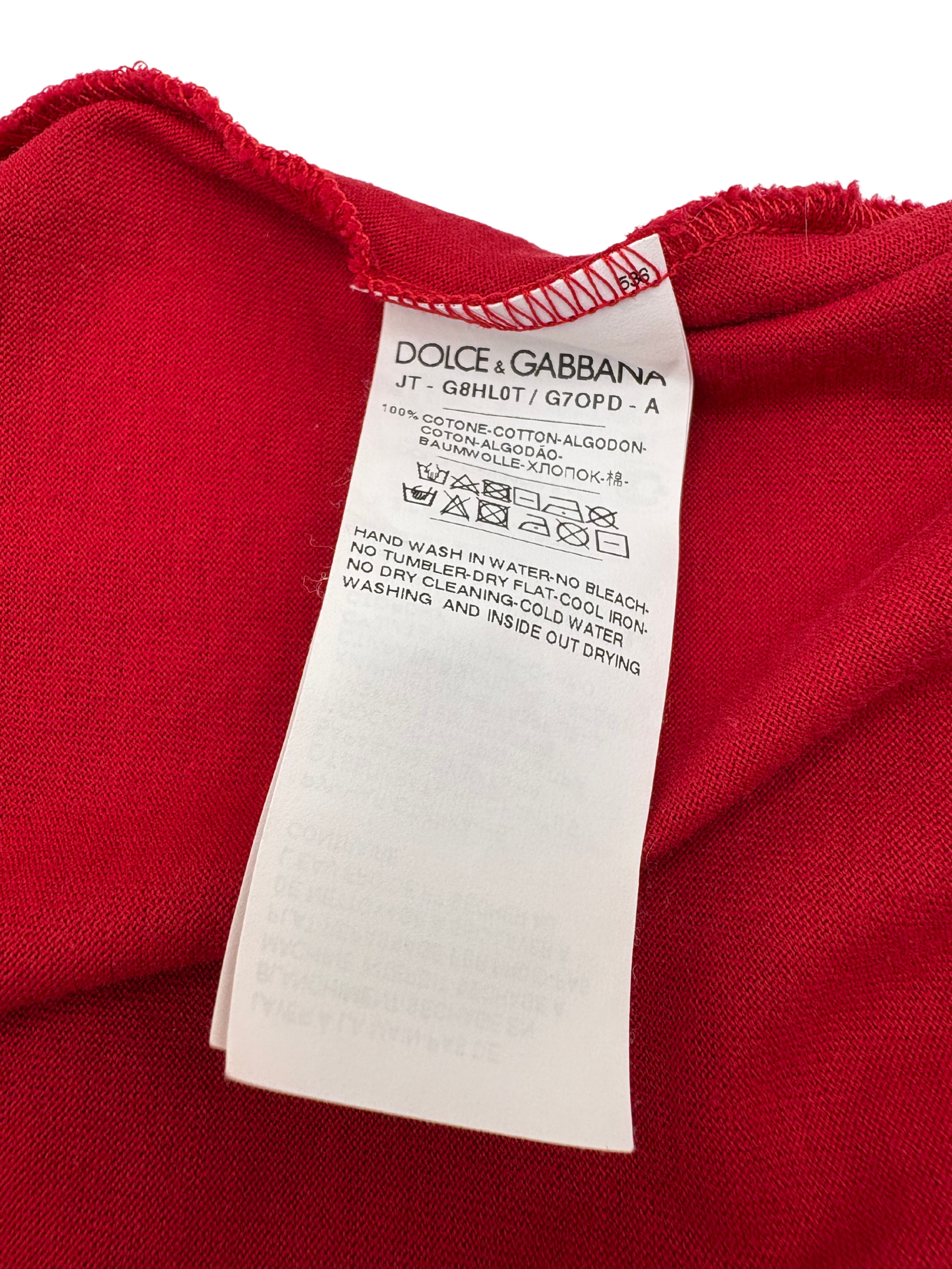Dolce & Gabbana Plaque Logo T-Shirt - Red Dolce & Gabbana