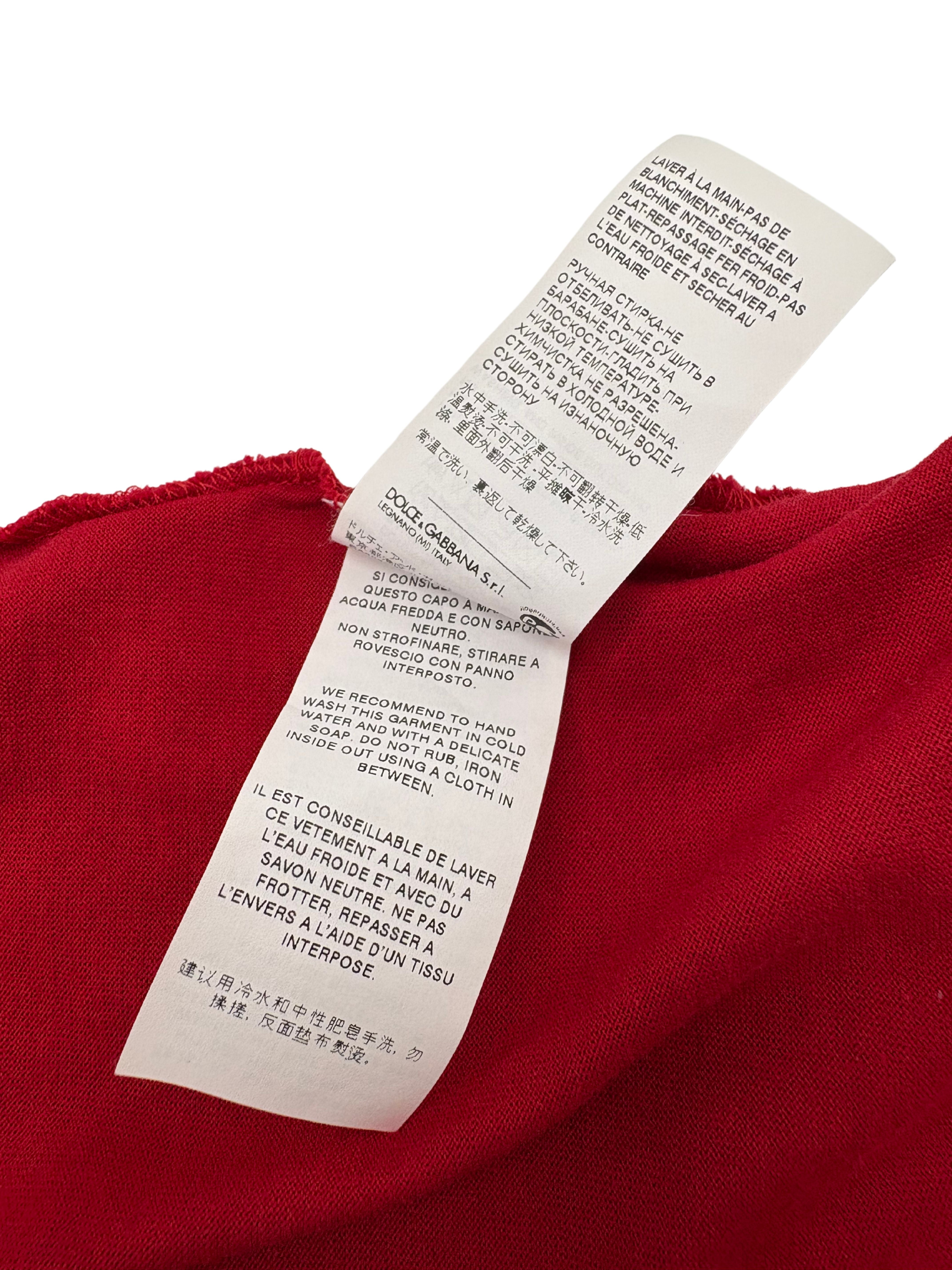 Dolce & Gabbana Plaque Logo T-Shirt - Red Dolce & Gabbana