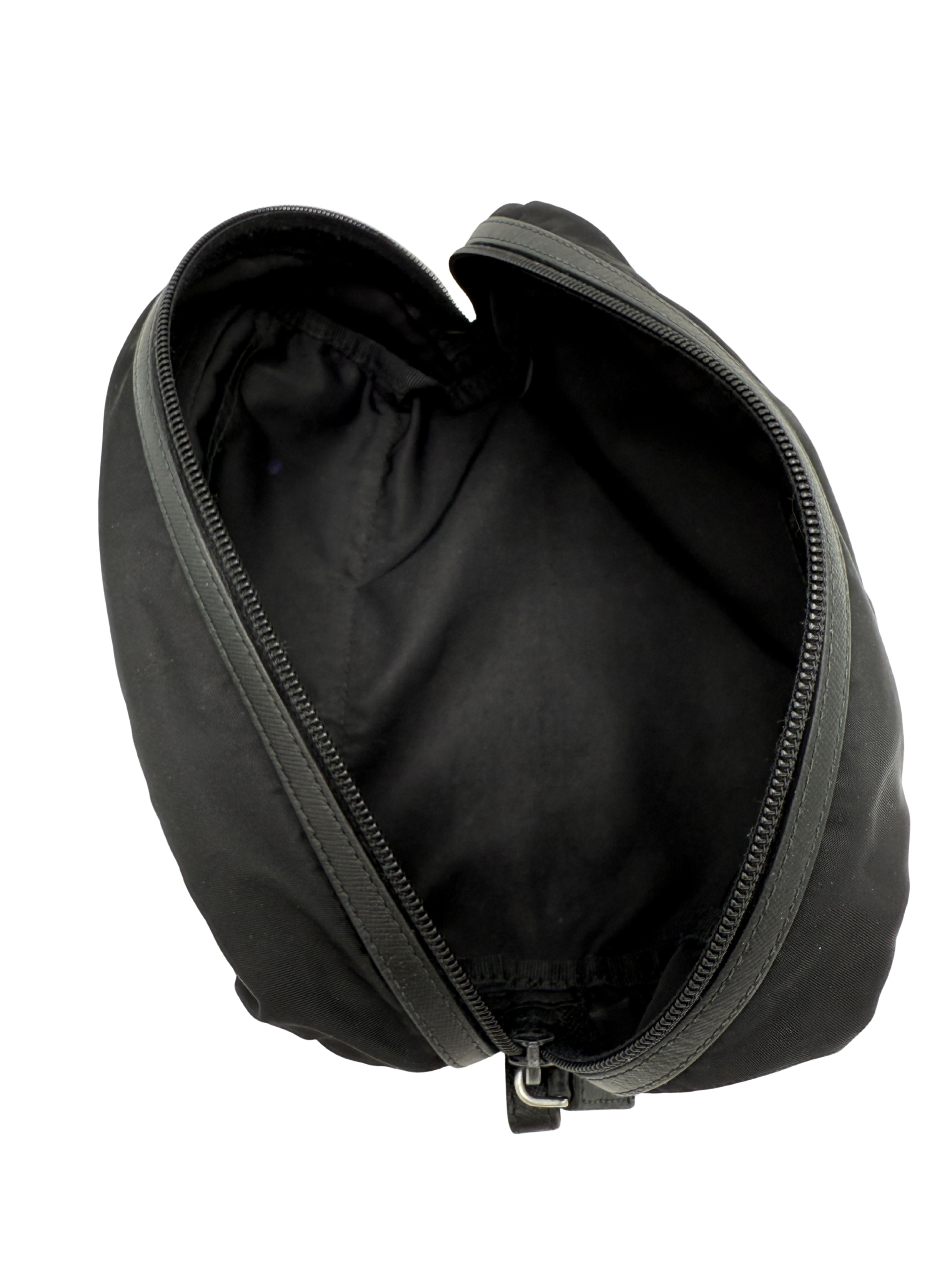 Prada Re-Nylon and Saffiano Necessaire Wash Bag - Black Prada