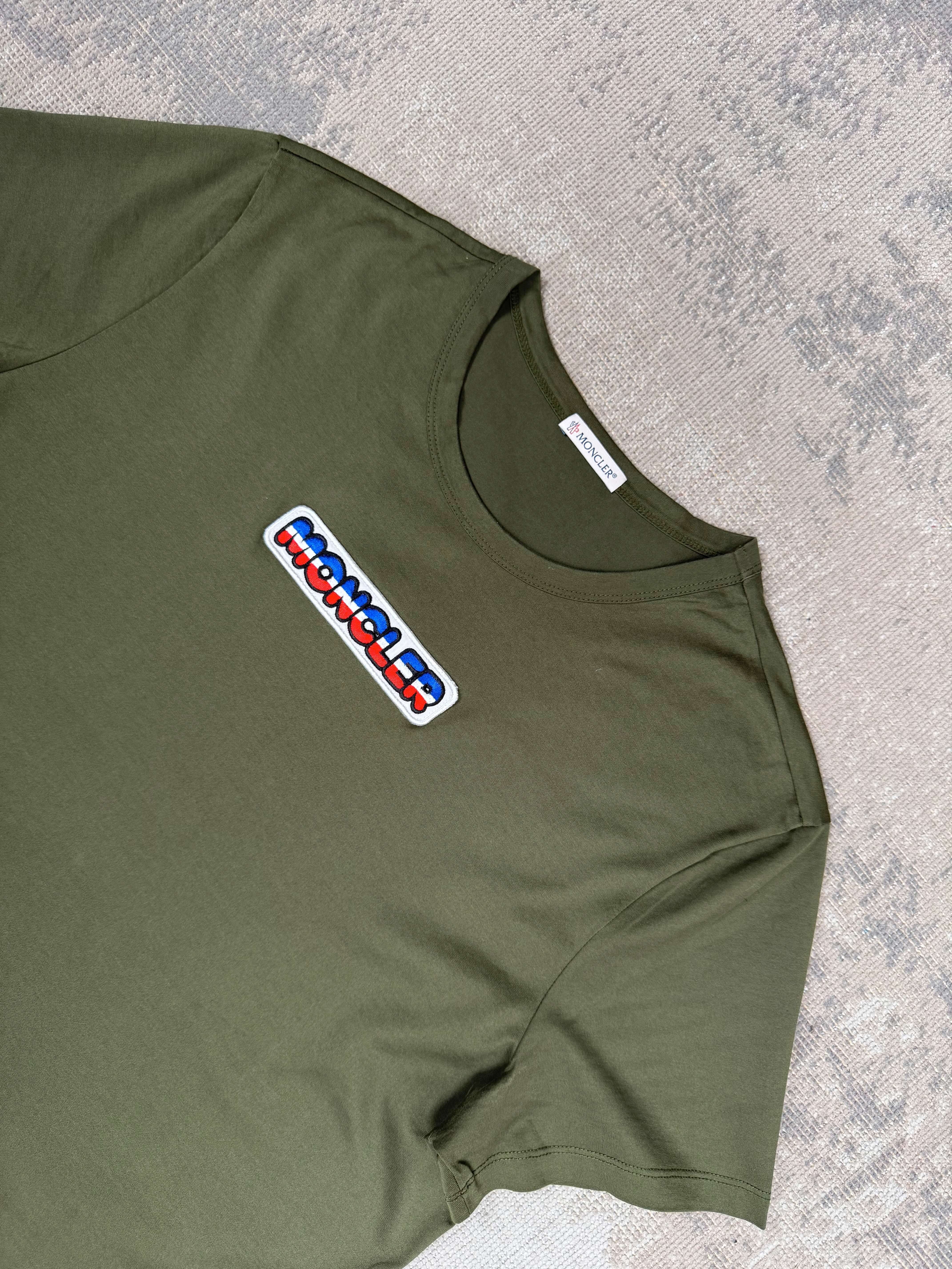 Moncler Embroidered Logo T-Shirt - Khaki Moncler