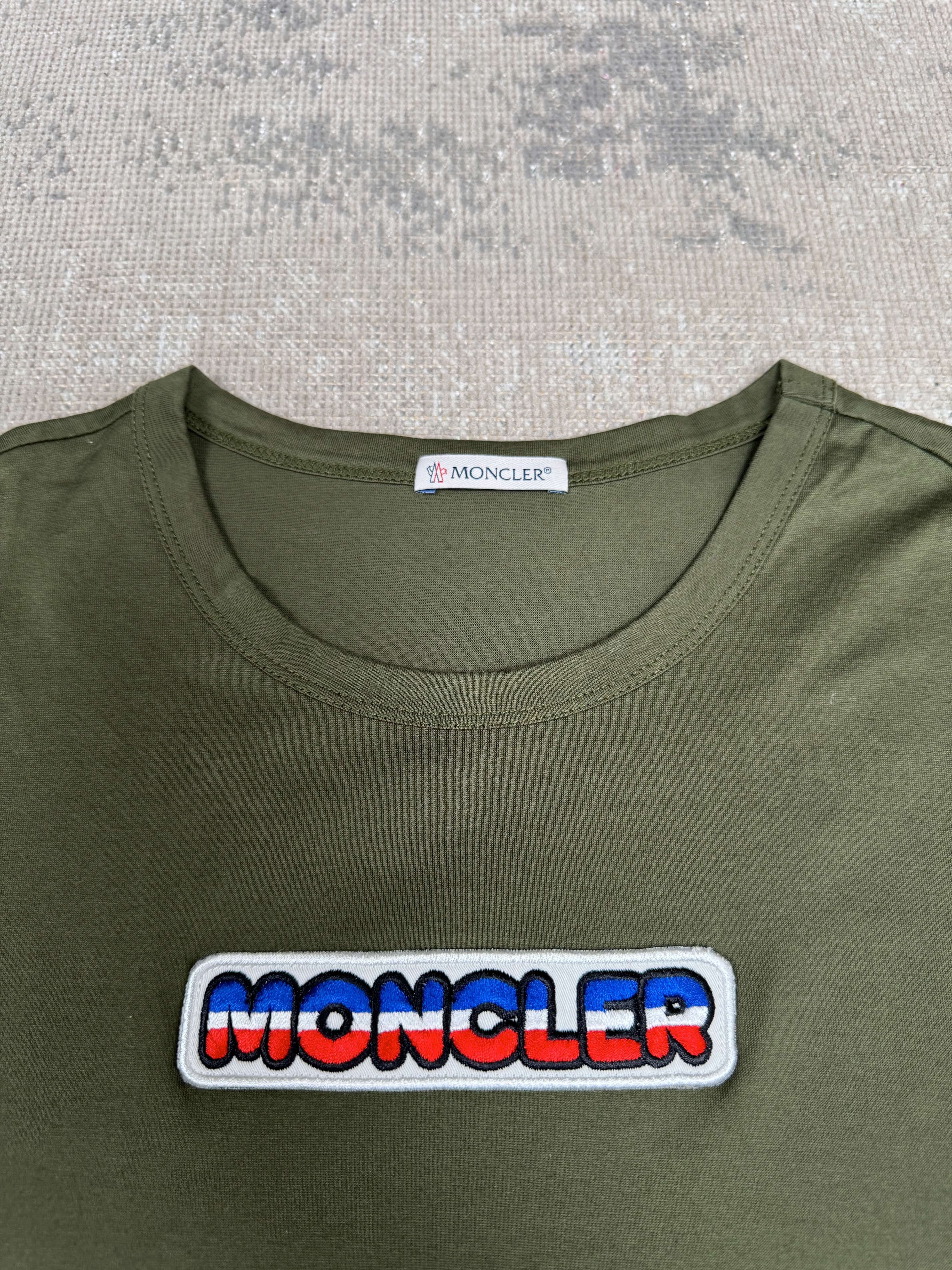 Moncler Embroidered Logo T-Shirt - Khaki Moncler
