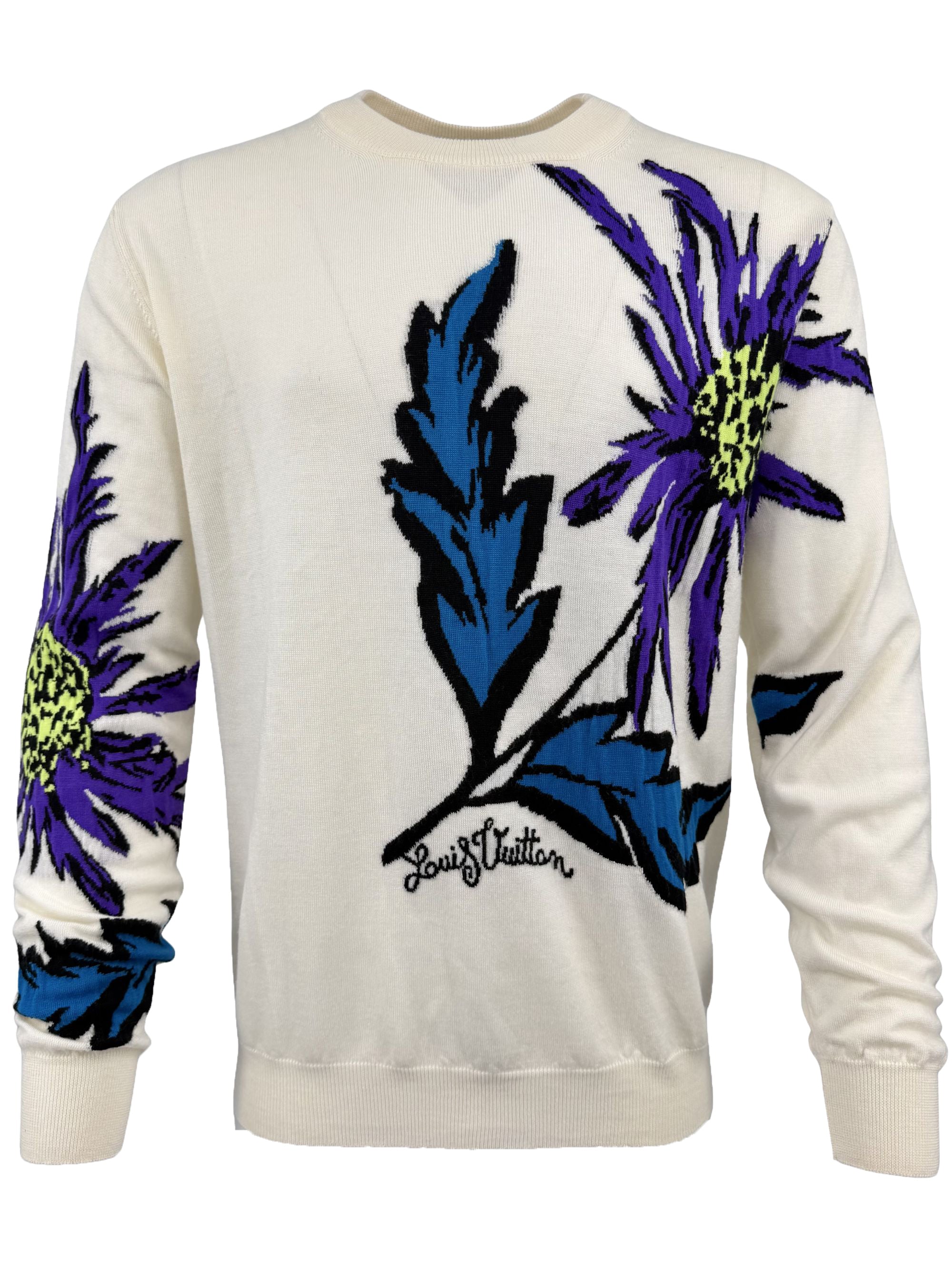 Louis Vuitton Thistle Intarsia Sweatshirt - Cream Louis Vuitton