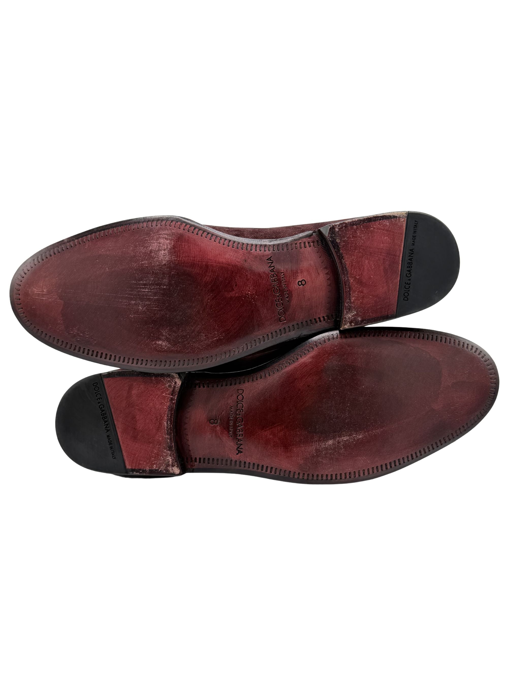 Dolce & Gabbana Velvet Loafers - Burgundy Dolce & Gabbana