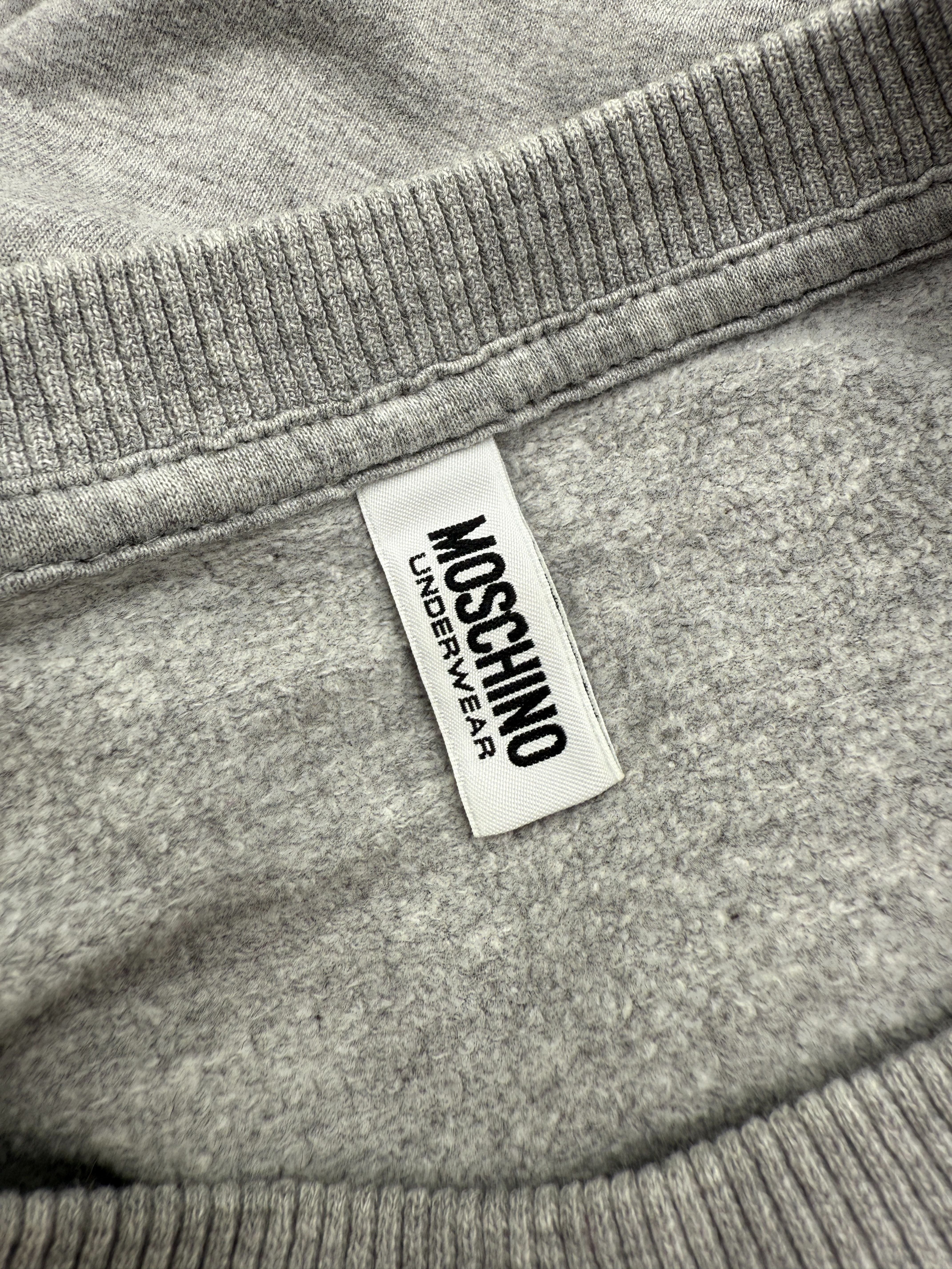 Moschino Underwear Tape Logo Crew Neck Sweatshirt - Grey Moschino