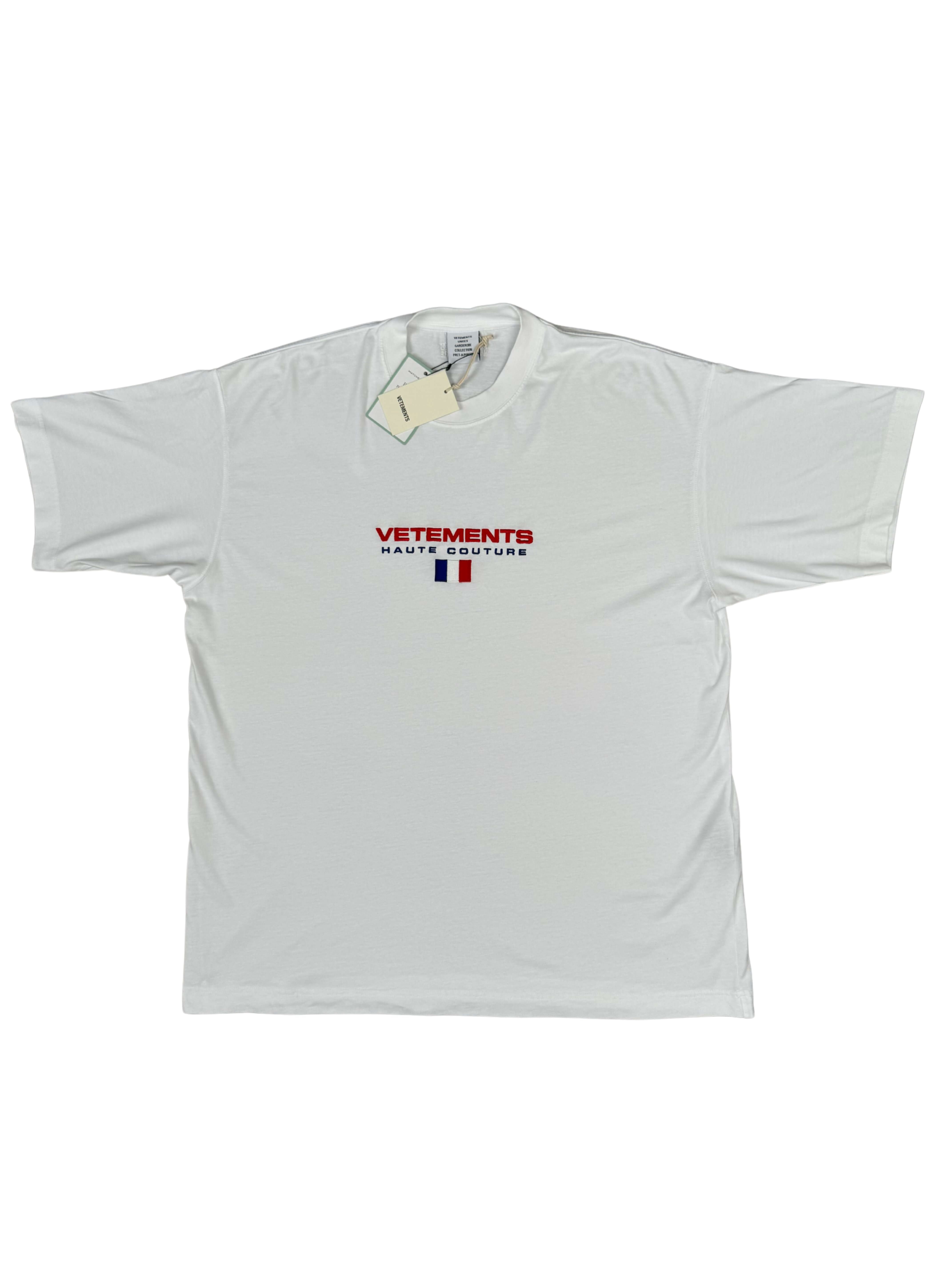 Vetements French Flag Embroidered T-Shirt - White (Unused) Vetements