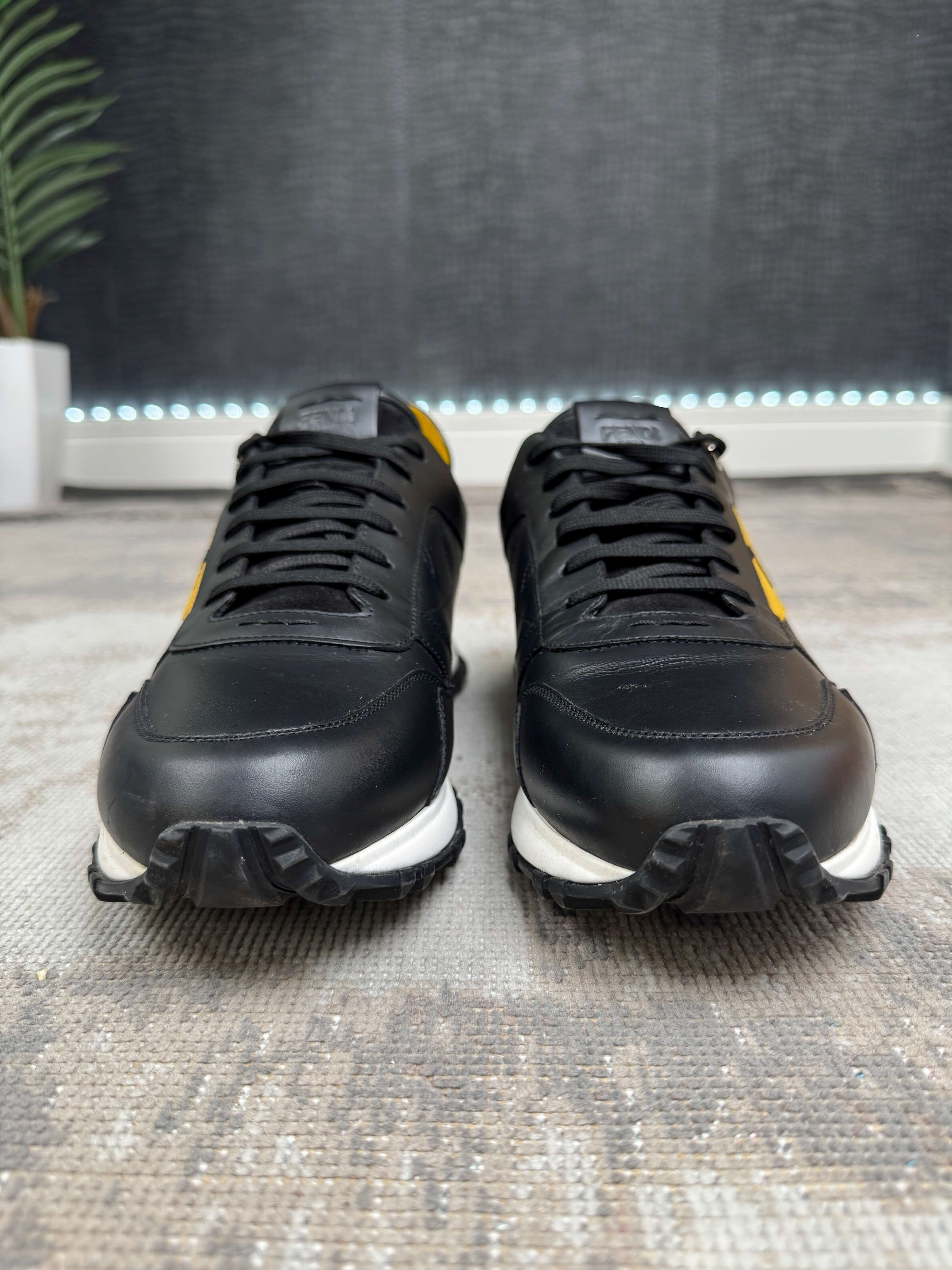 Fendi Eye Leather Trainer - Black Fendi