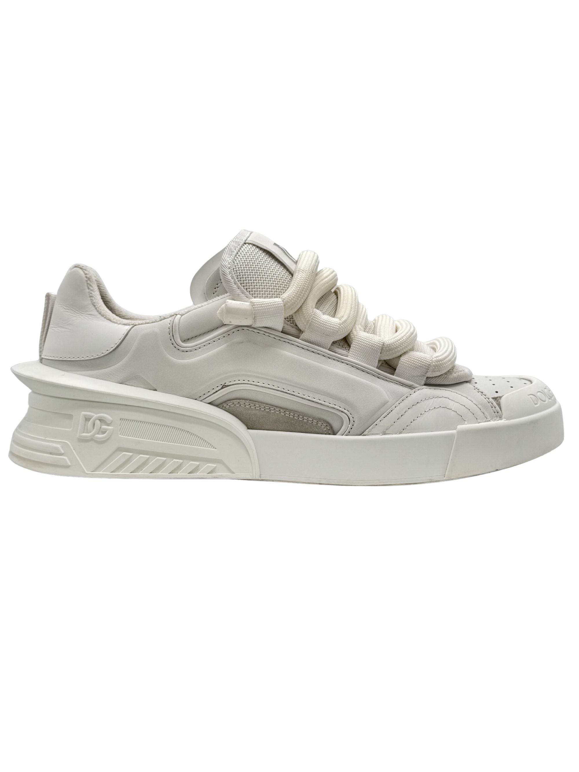Dolce & Gabbana Leather Low Sneakers - White Dolce & Gabbana