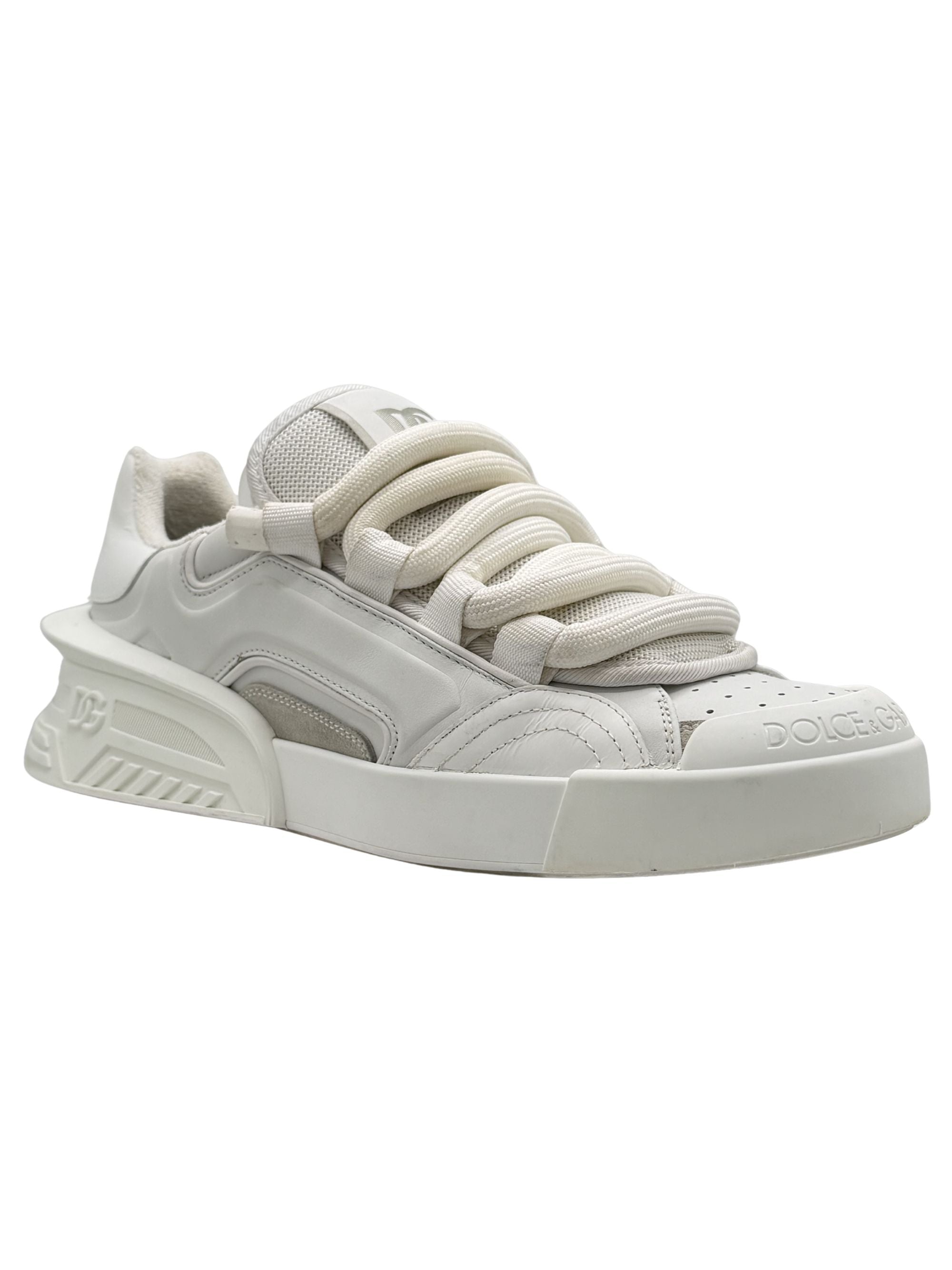 Dolce & Gabbana Leather Low Sneakers - White Dolce & Gabbana
