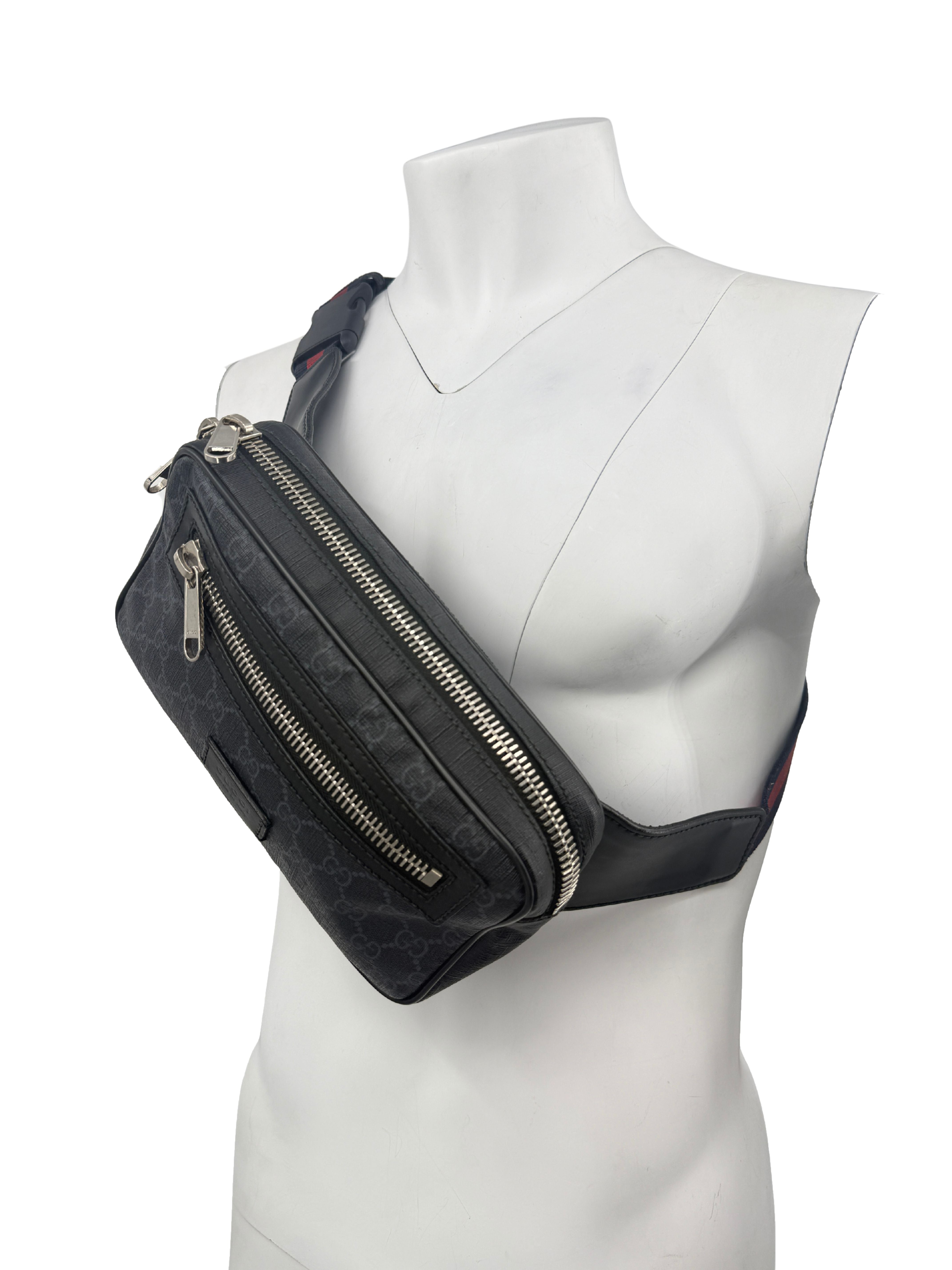 Gucci GG Supreme Shoulder / Waist Bag - Grey