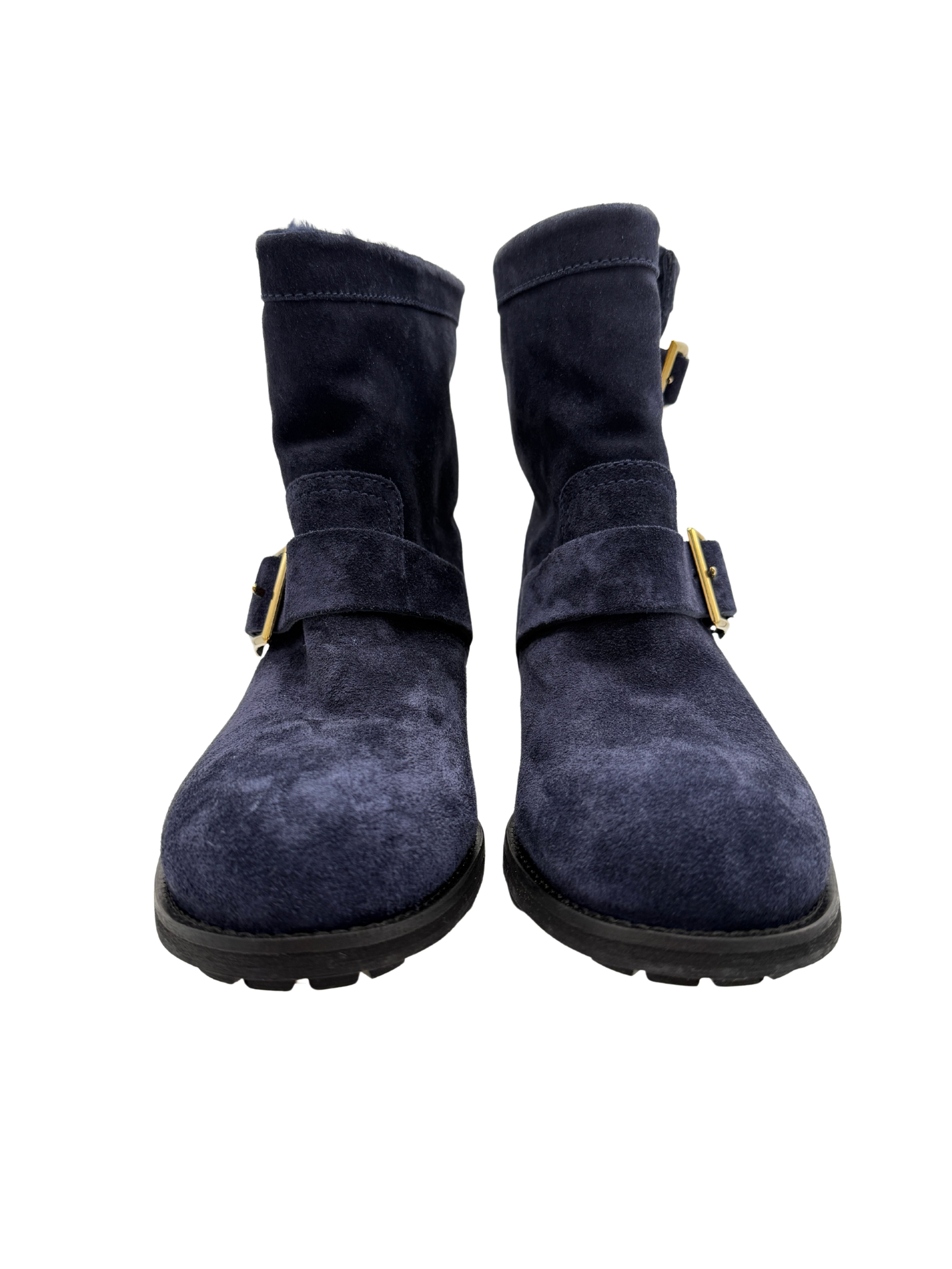 Jimmy Choo Engineer Short Boots - Navy (Unused)