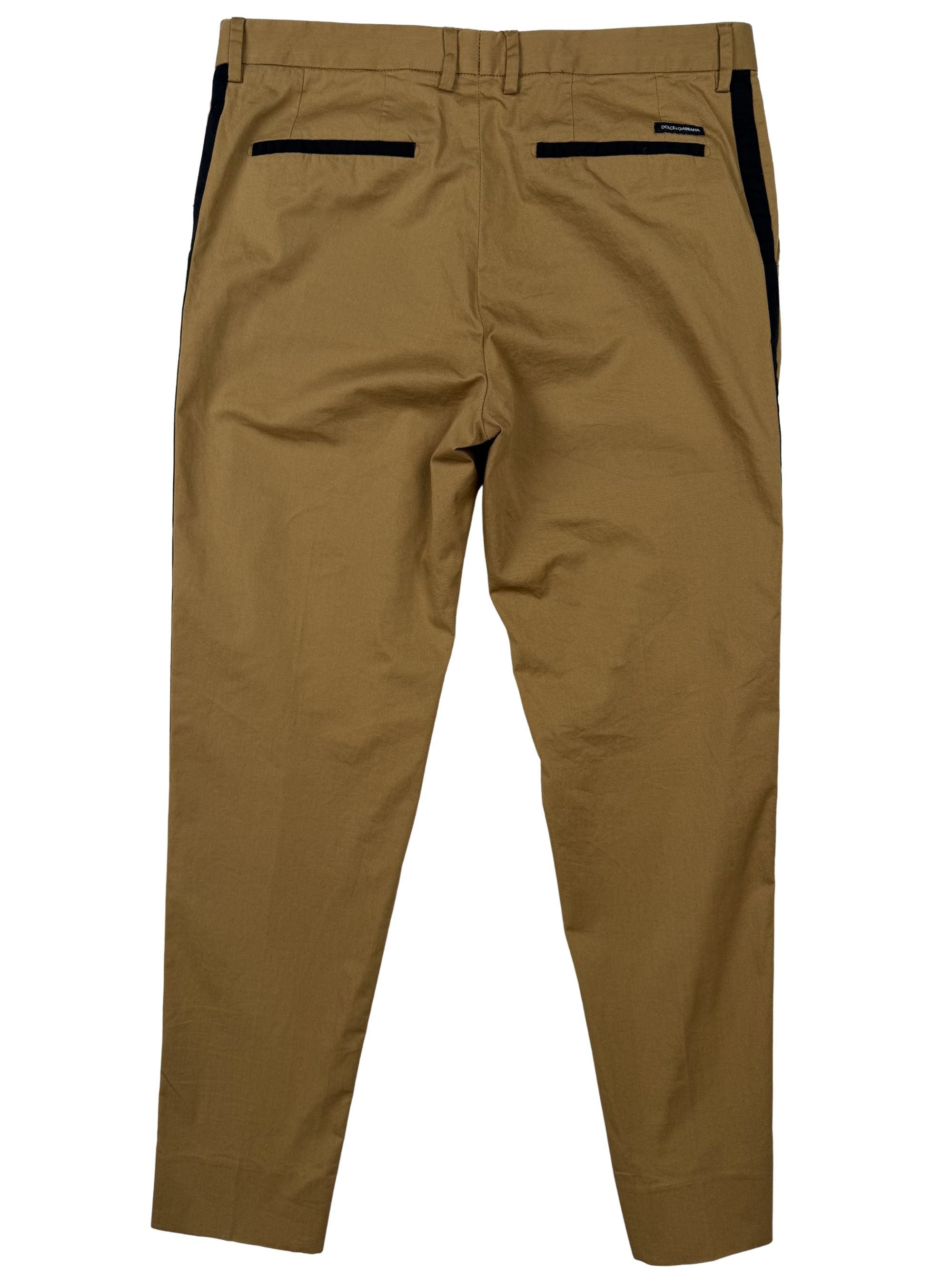 Dolce & Gabbana Stripe Chino Trousers - Beige Dolce & Gabbana