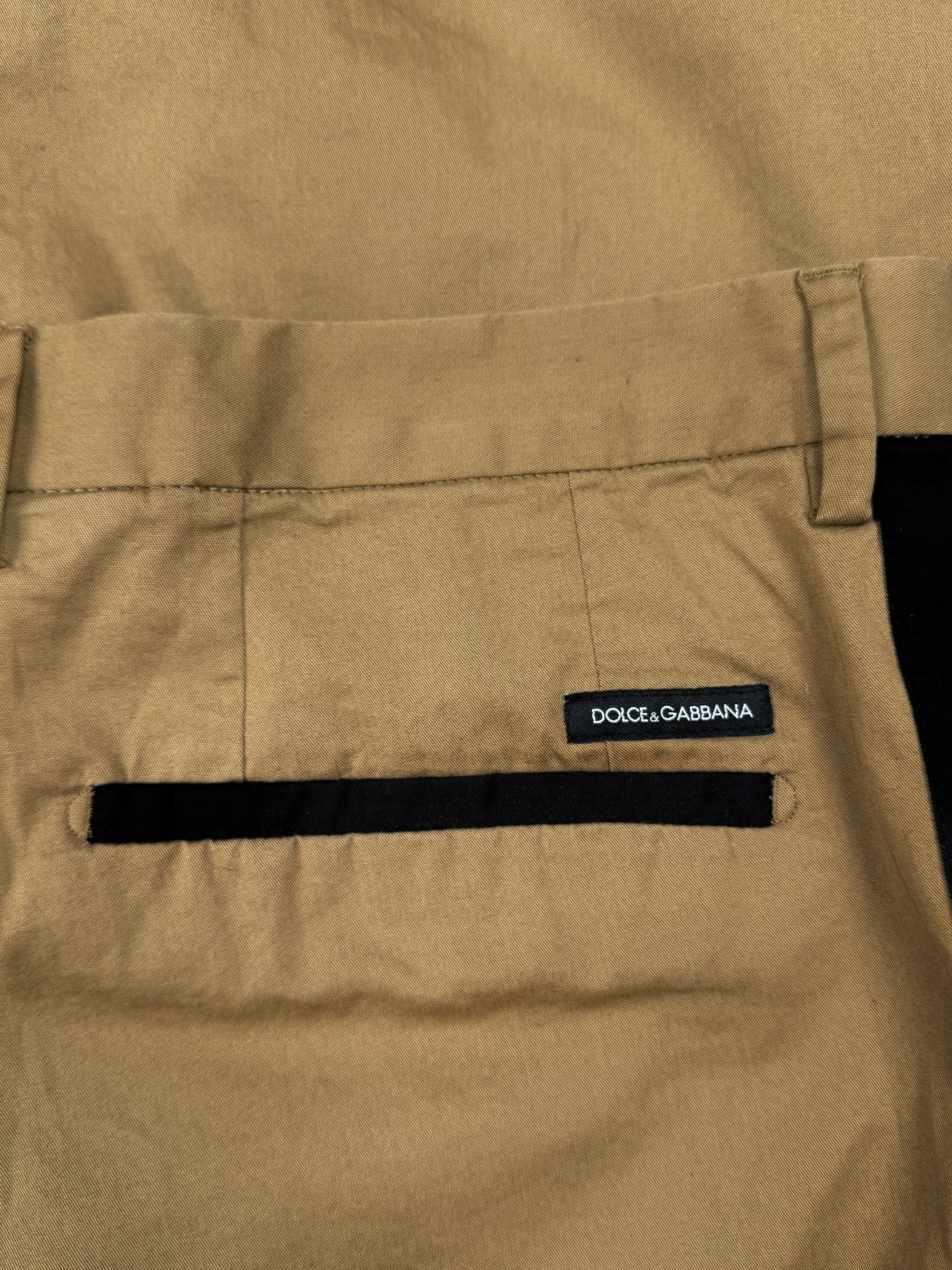 Dolce & Gabbana Stripe Chino Trousers - Beige Dolce & Gabbana