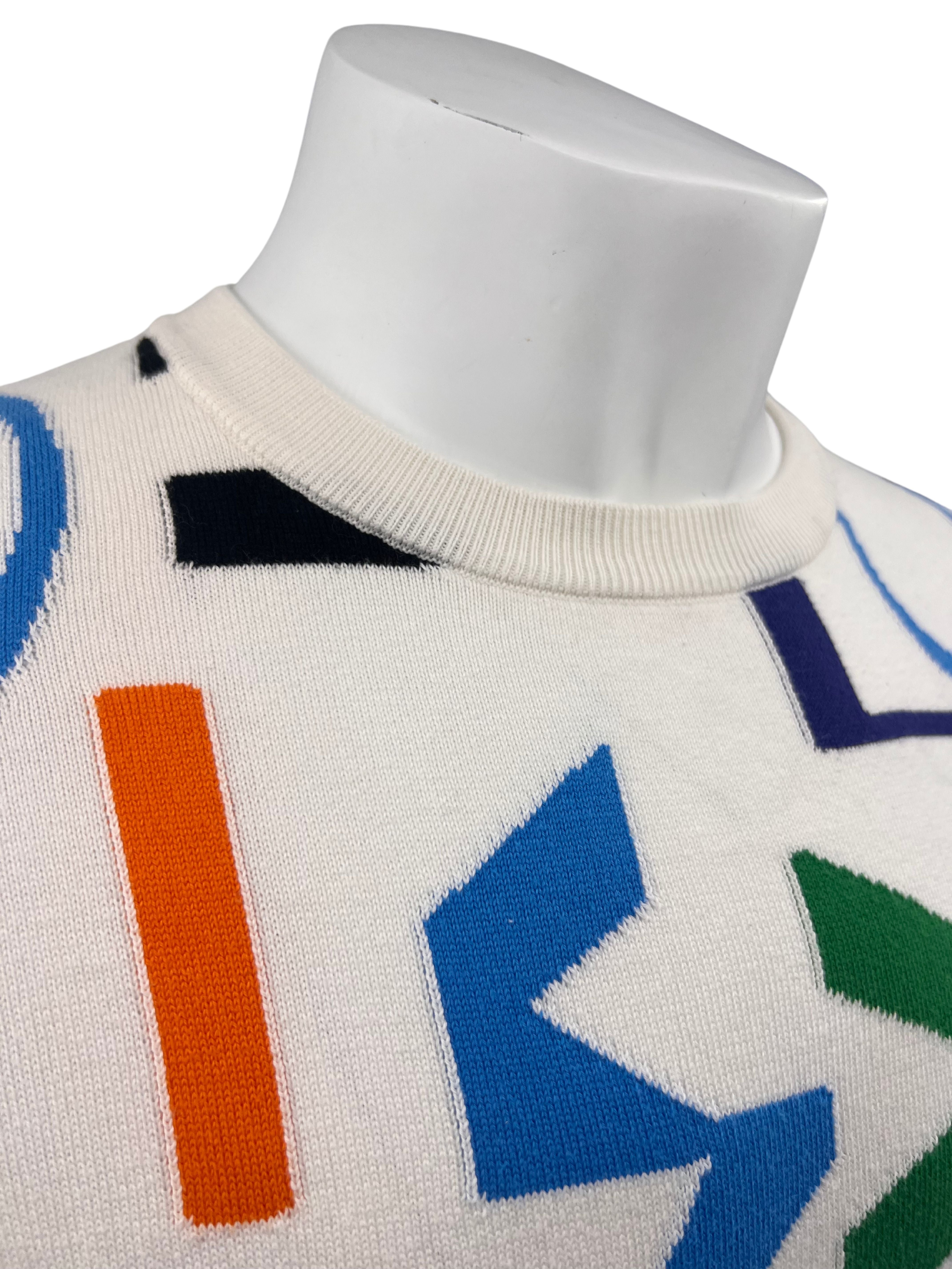 Louis Vuitton Letter Print Knit T-shirt - White