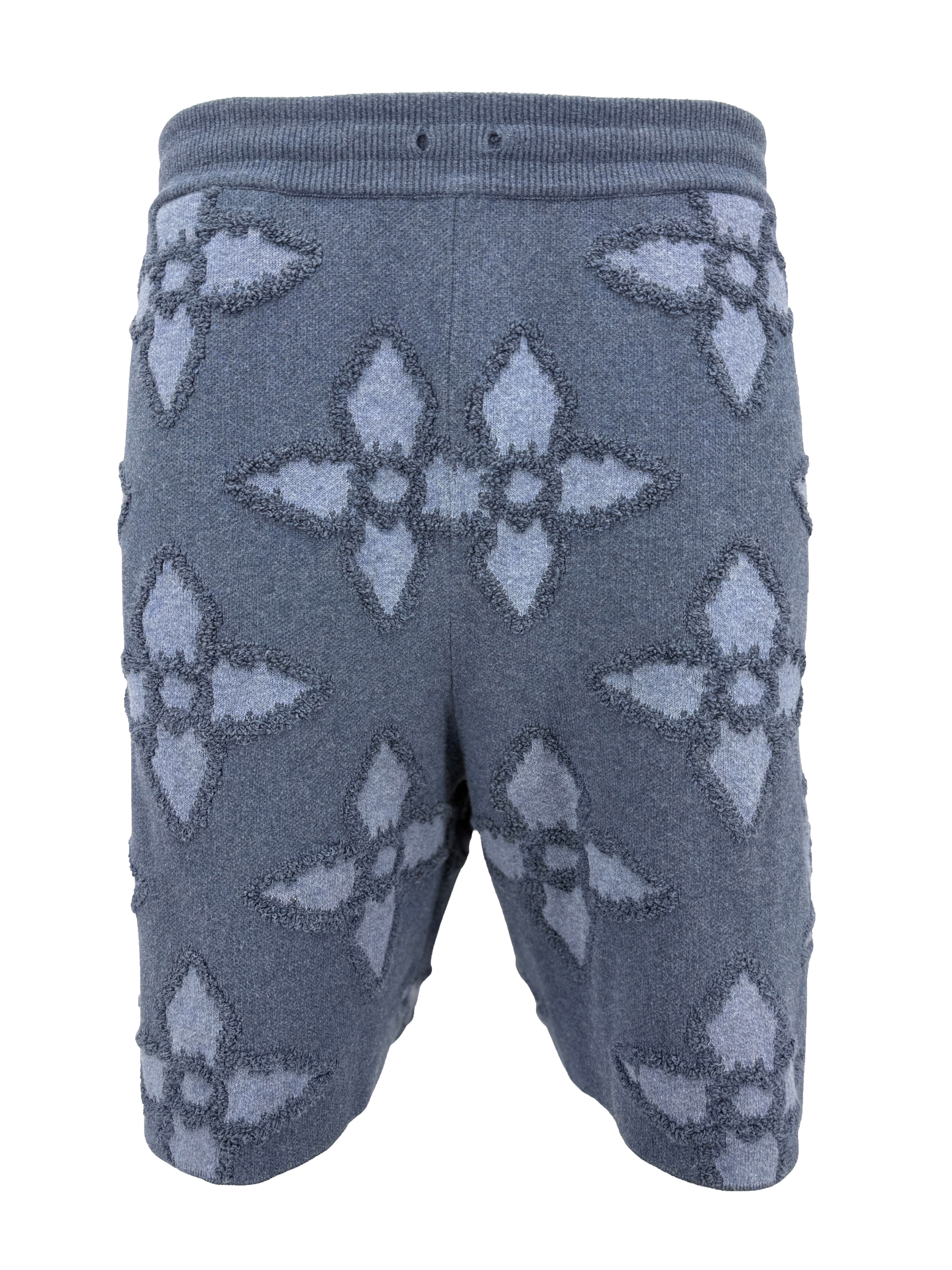 Louis Vuitton Textured Cotton Knit Shorts - Blue
