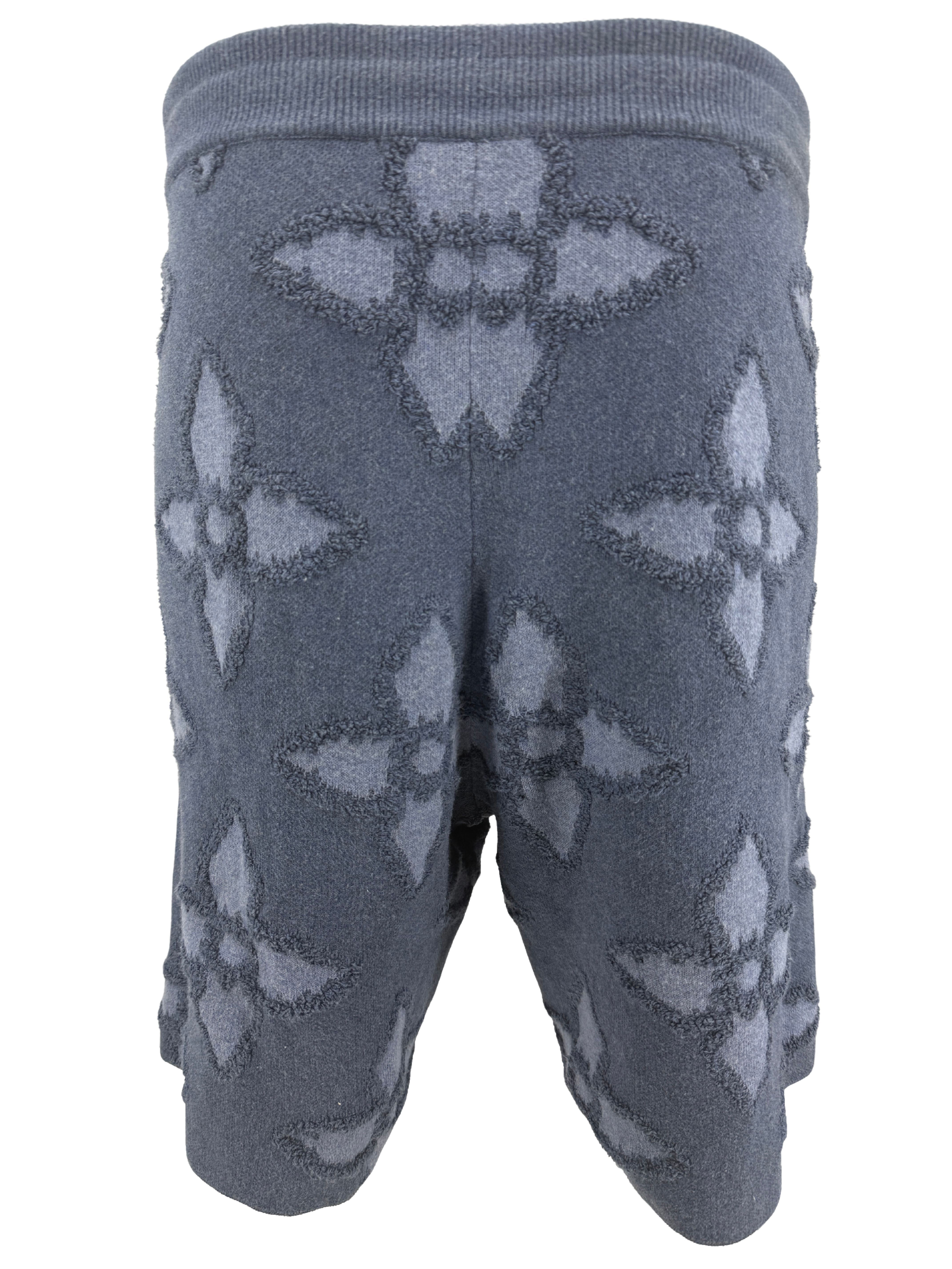 Louis Vuitton Textured Cotton Knit Shorts - Blue