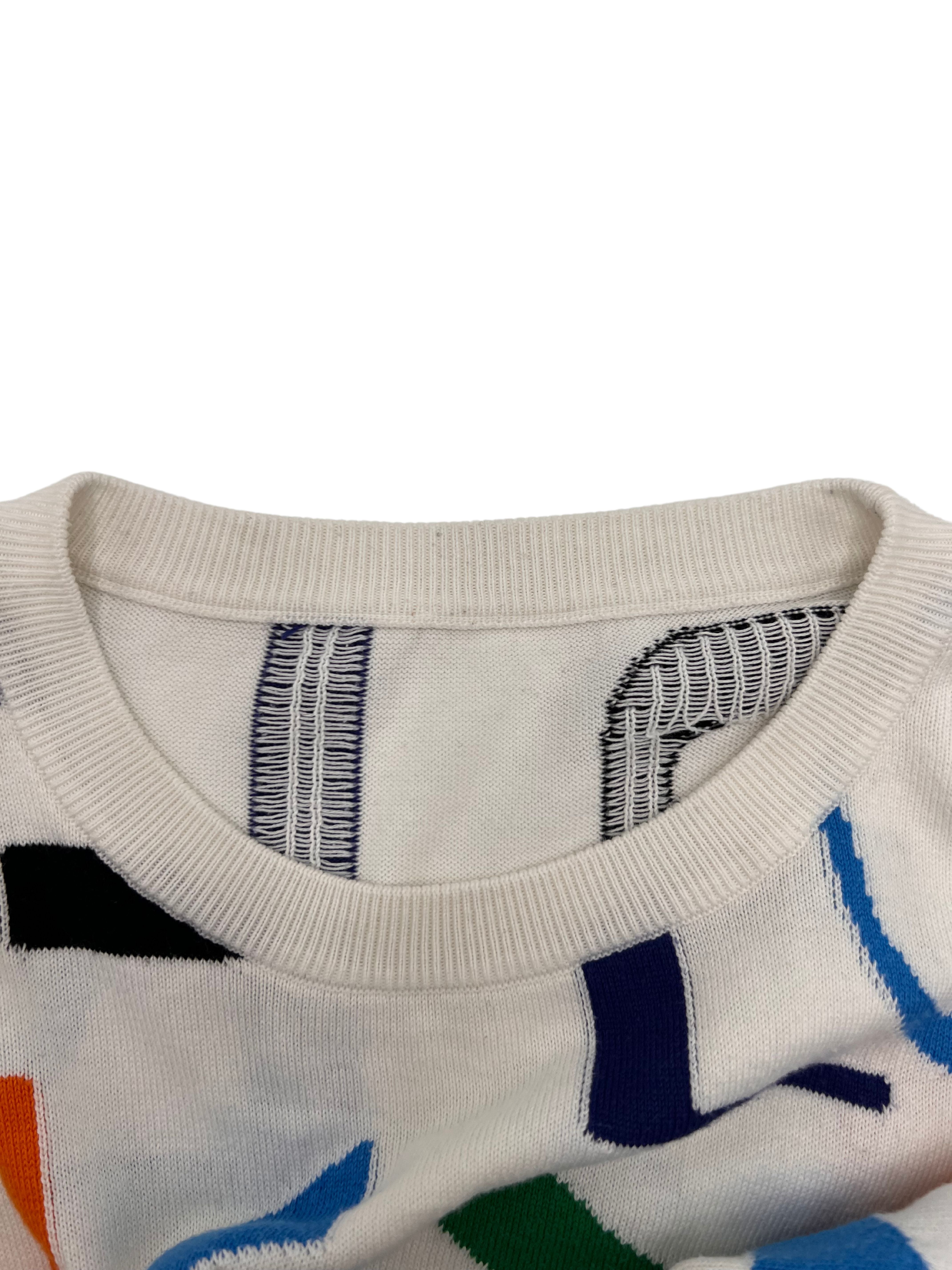 Louis Vuitton Letter Print Knit T-shirt - White