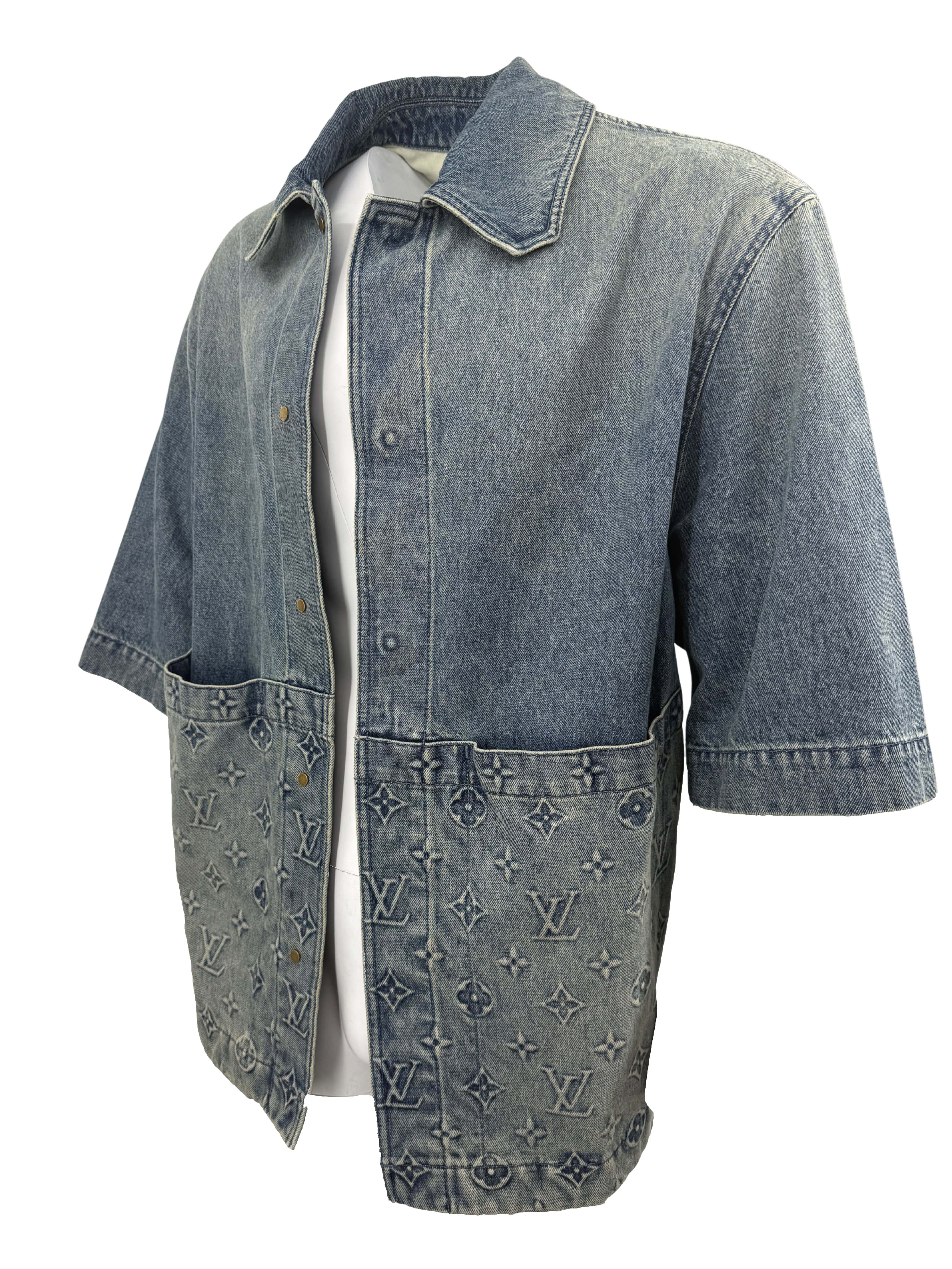Louis Vuitton Short-Sleeved Denim Workwear Shirt - Blue