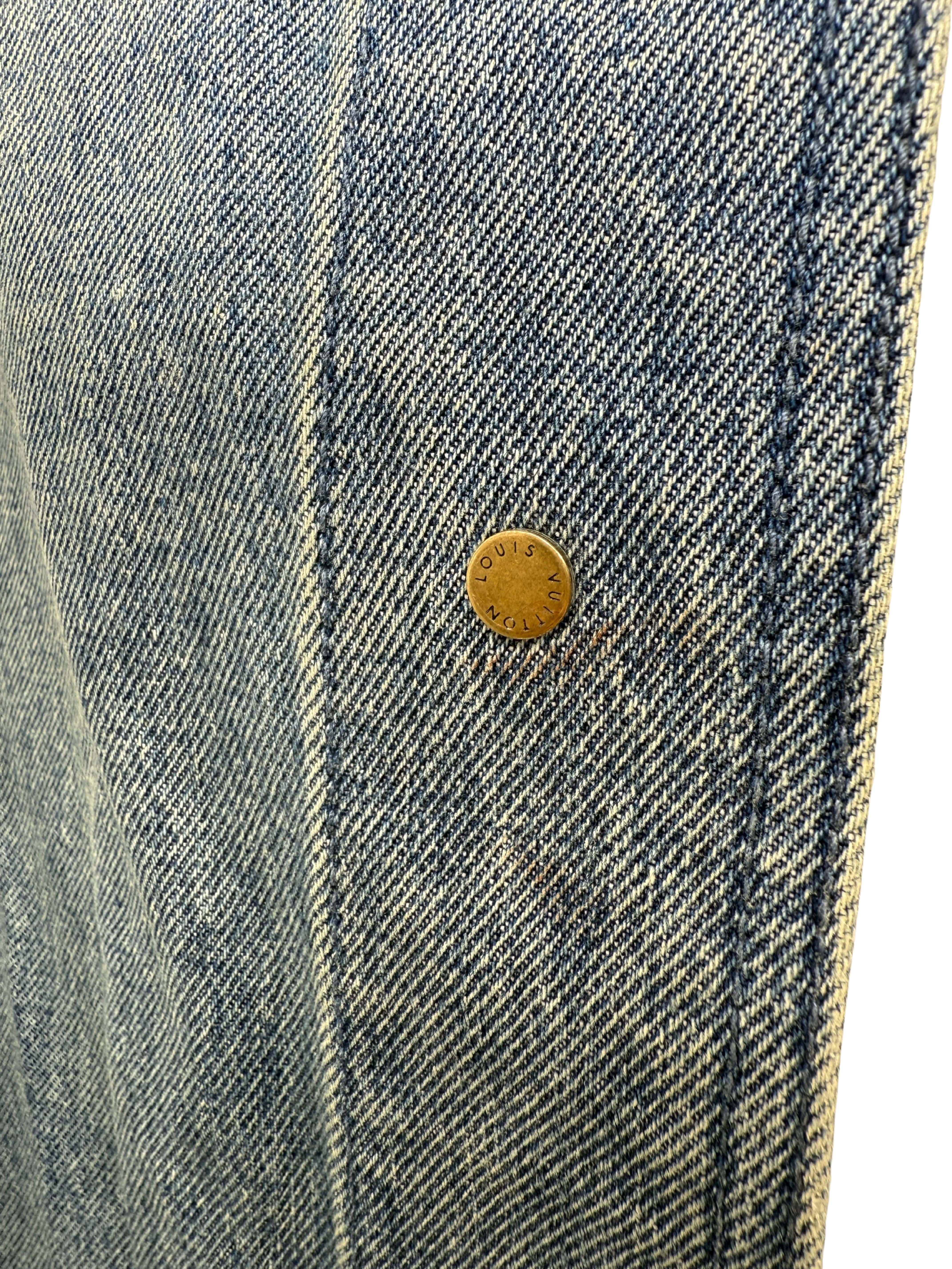 Louis Vuitton Short-Sleeved Denim Workwear Shirt - Blue