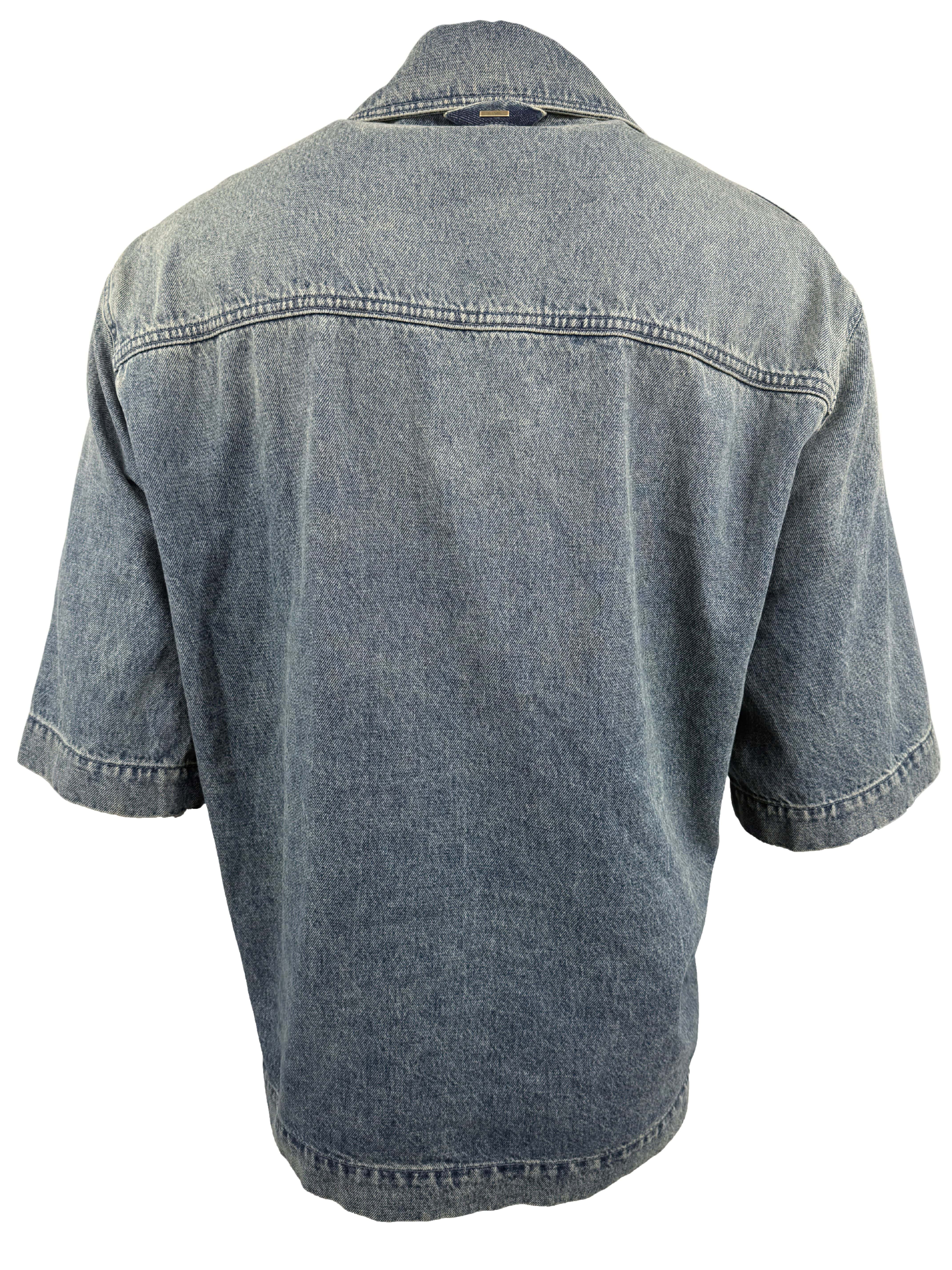 Louis Vuitton Short-Sleeved Denim Workwear Shirt - Blue
