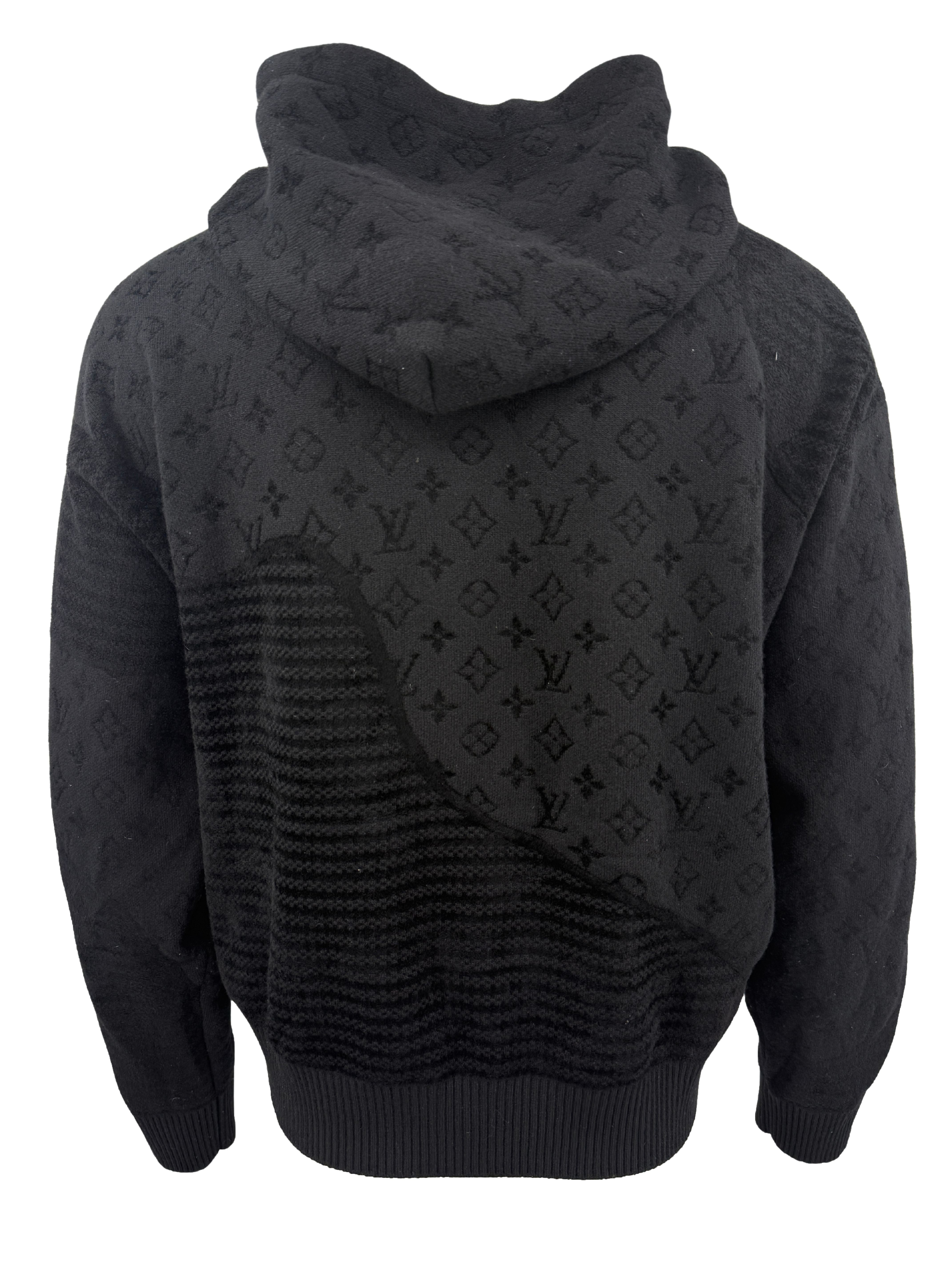 Louis Vuitton Monogram Knitted Jacquard Hoodie - Black