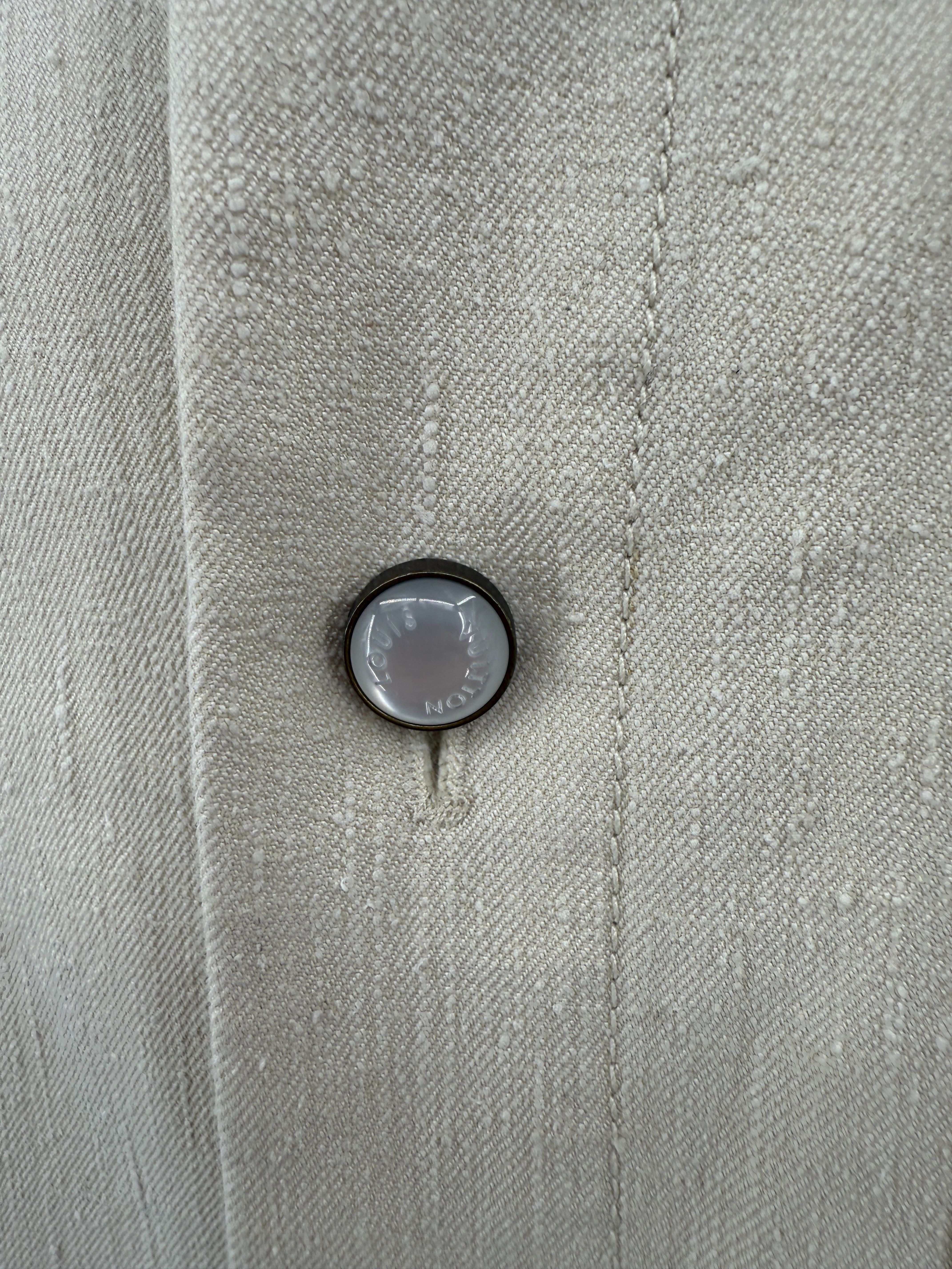 Louis Vuitton Denim Short-Sleeve Button-Up Shirt - Cream