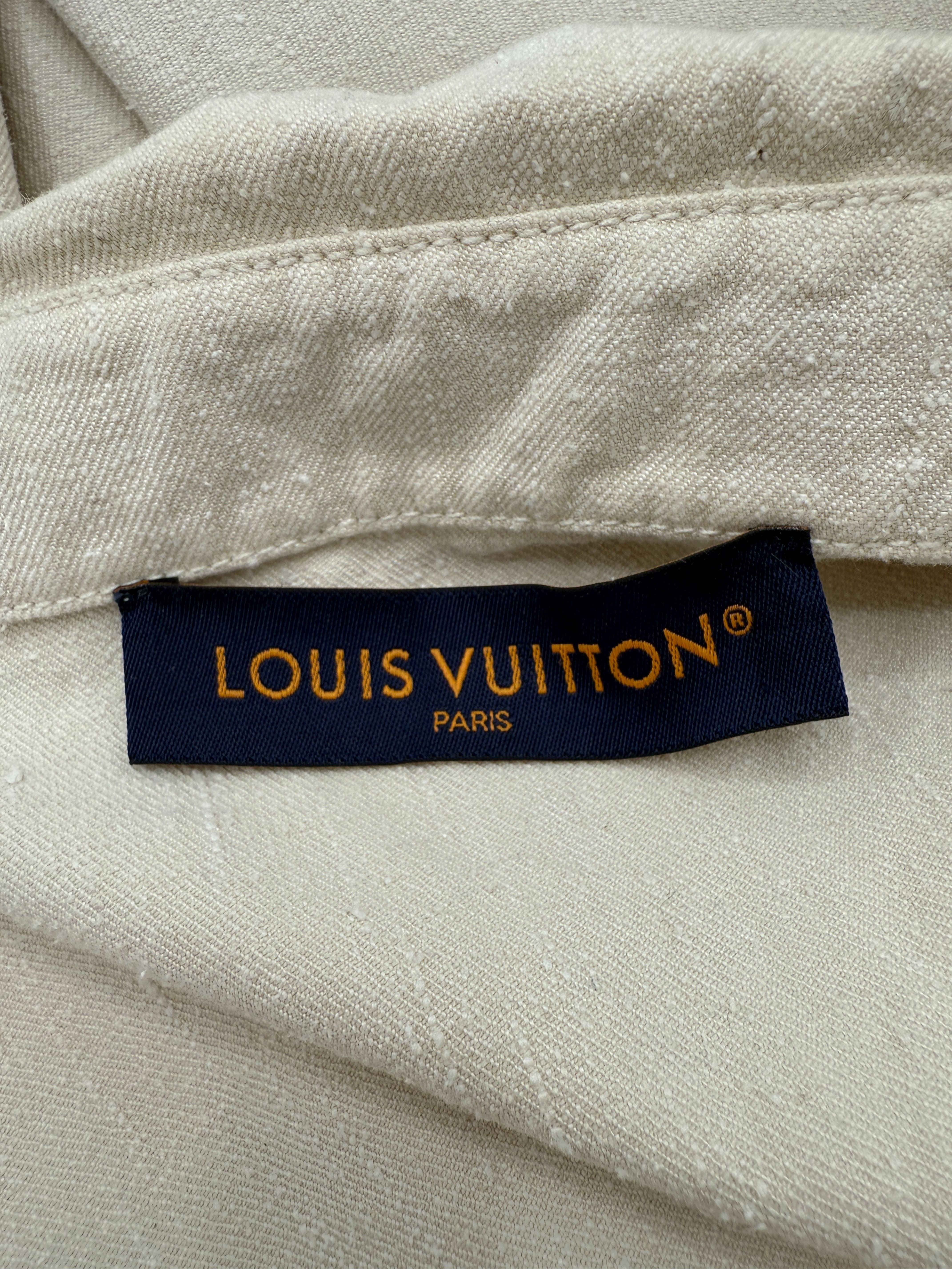 Louis Vuitton Denim Short-Sleeve Button-Up Shirt - Cream