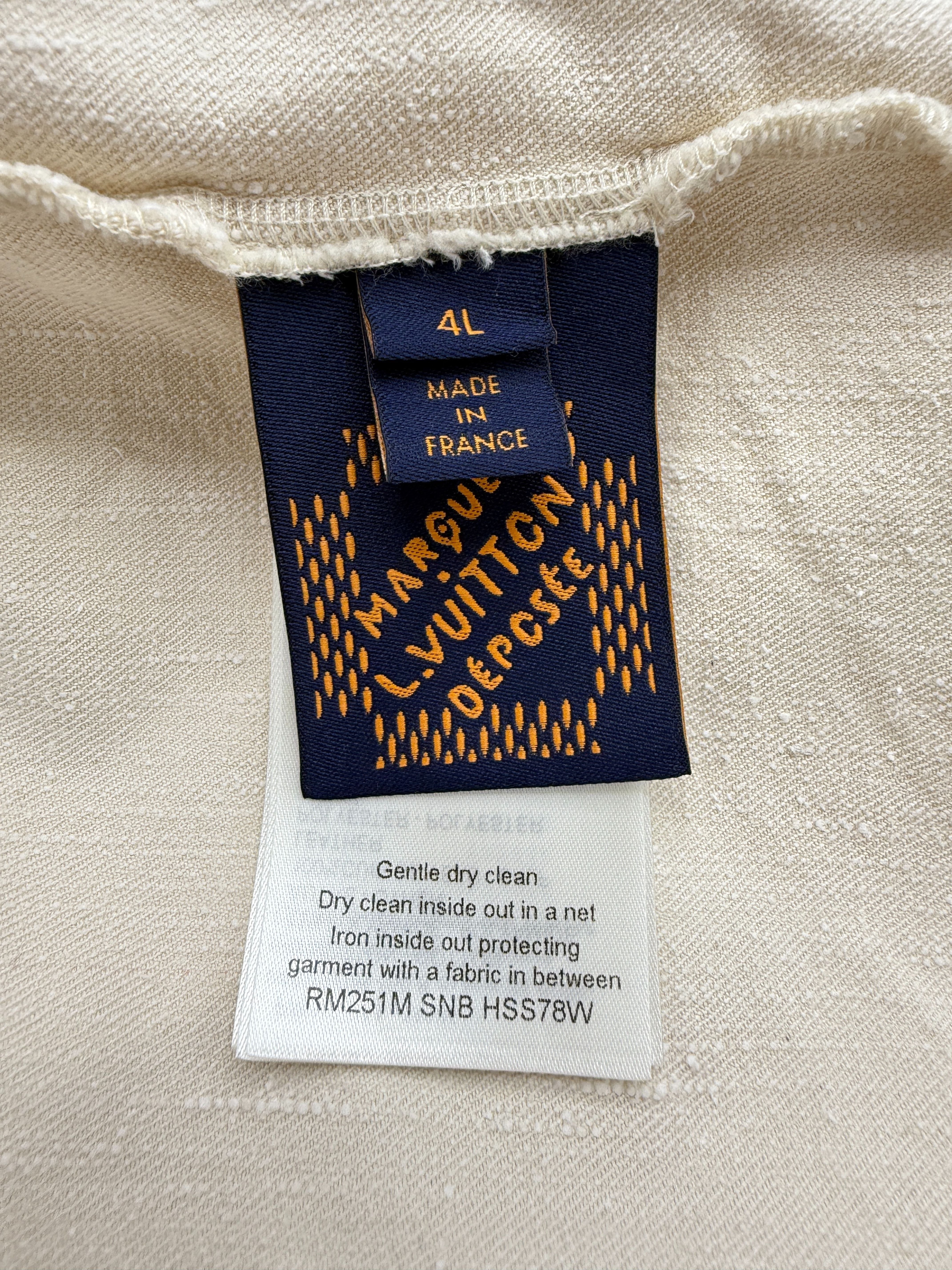 Louis Vuitton Denim Short-Sleeve Button-Up Shirt - Cream