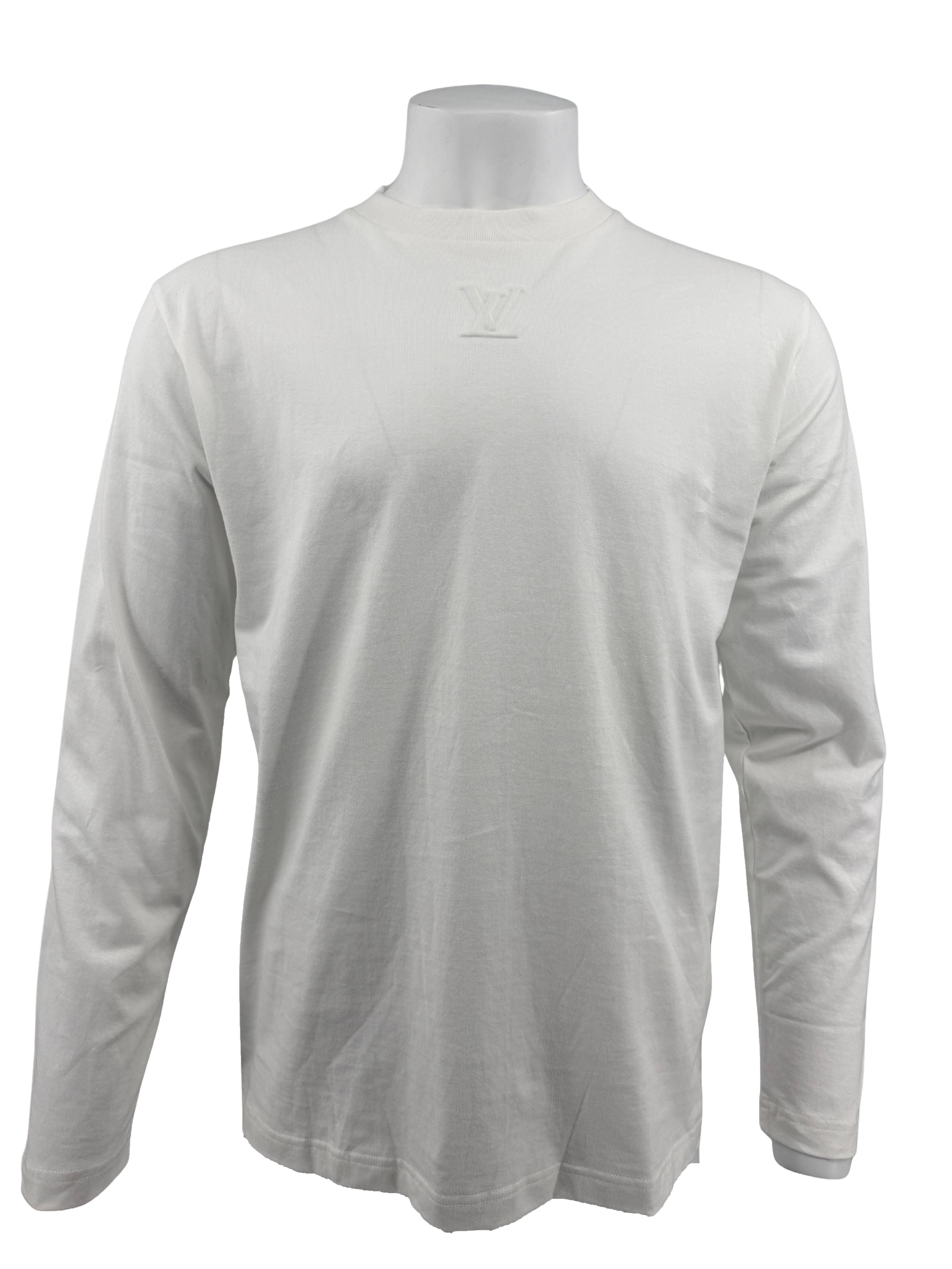 Louis Vuitton Embossed LV Long-Sleeved T-Shirt - White