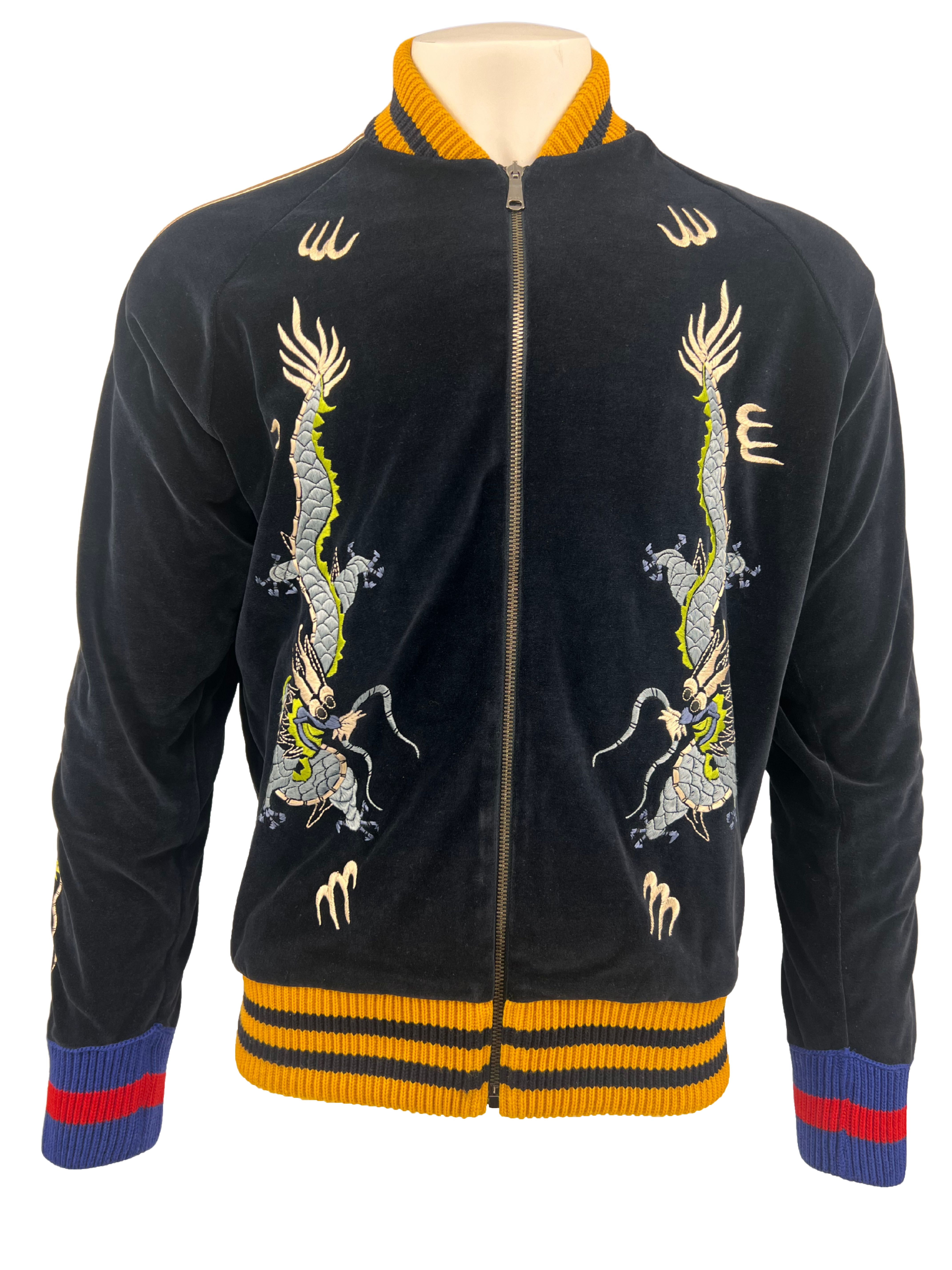 Gucci Dragon Embroidered Velvet Jacket - Black (Unused) Gucci