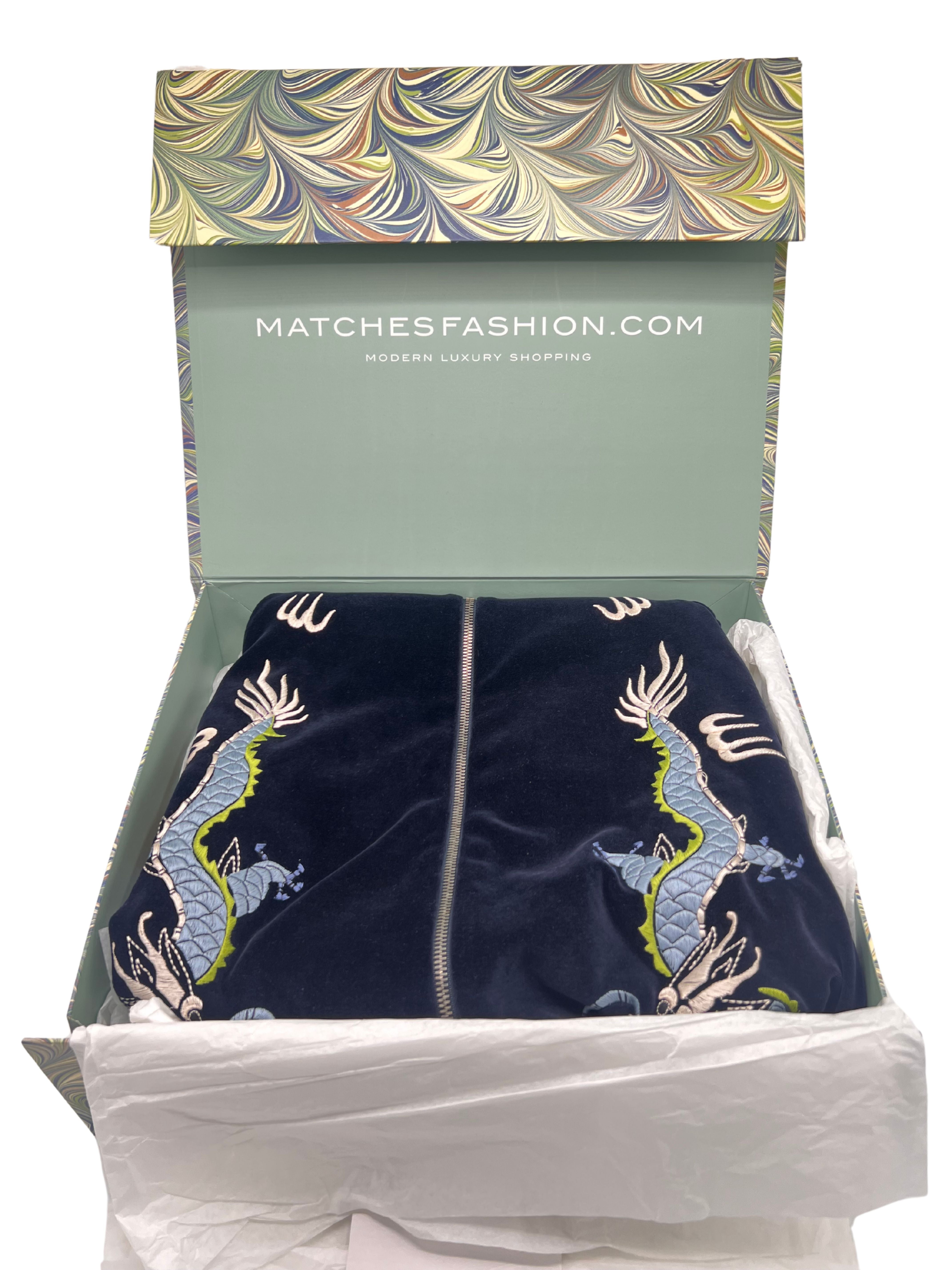 Gucci Dragon Embroidered Velvet Jacket - Black (Unused) Gucci