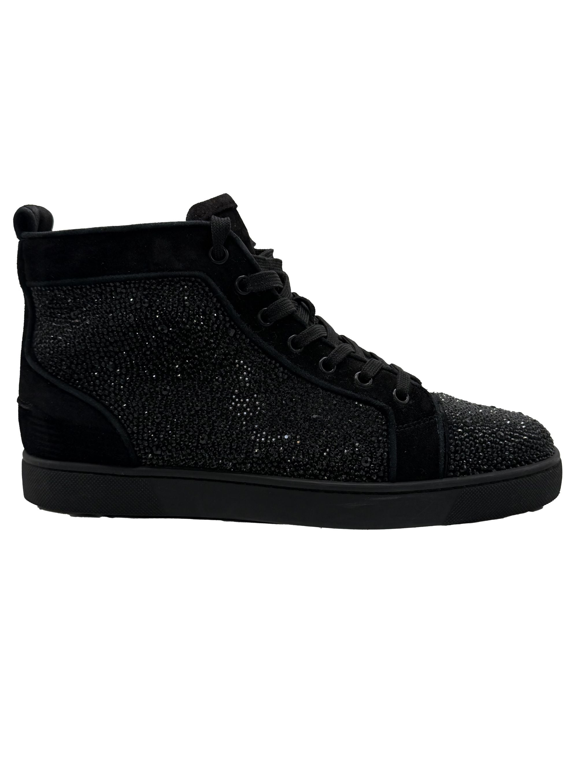 Louboutin Louis Strass High Top Trainer - Black Christian Louboutin