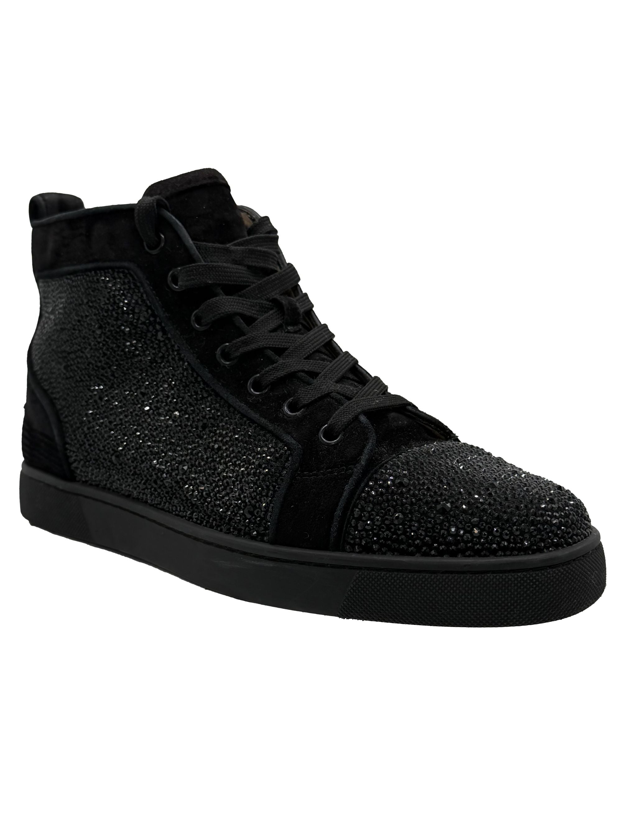 Louboutin Louis Strass High Top Trainer - Black Christian Louboutin