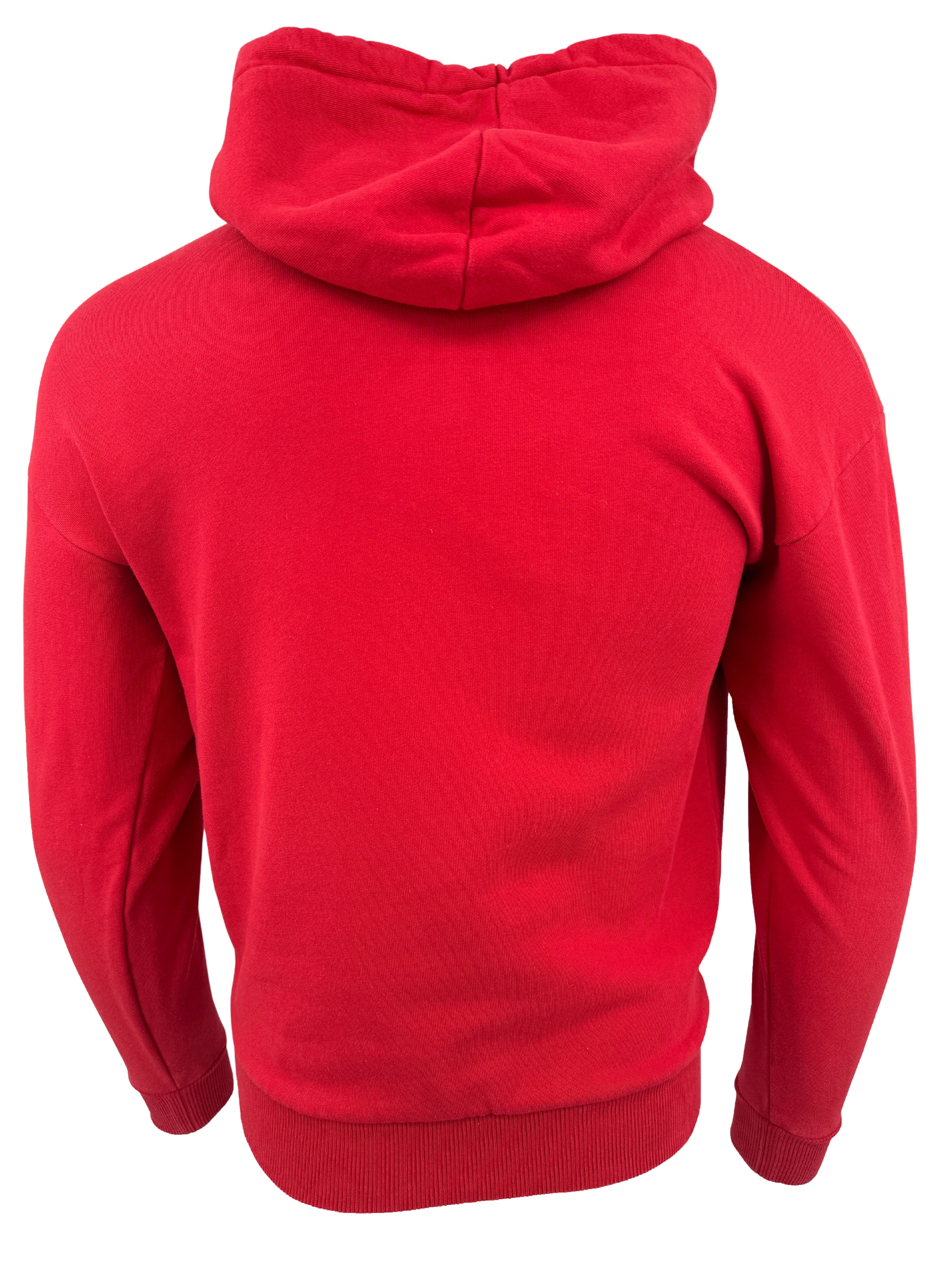 Celine Cotton Fleece Loose Hoodie - Red