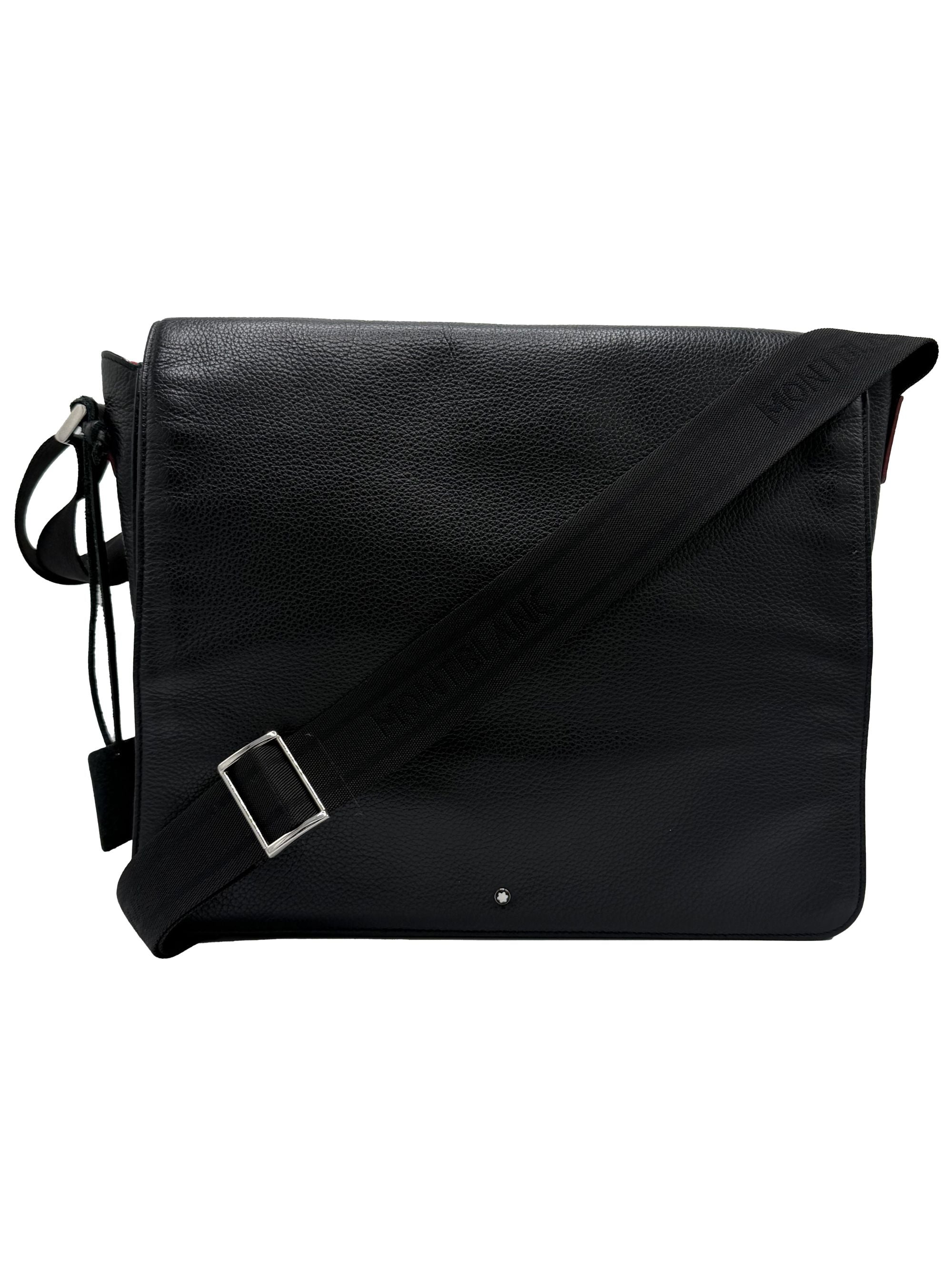 Montblanc Leather Messenger Bag - Black Montblanc