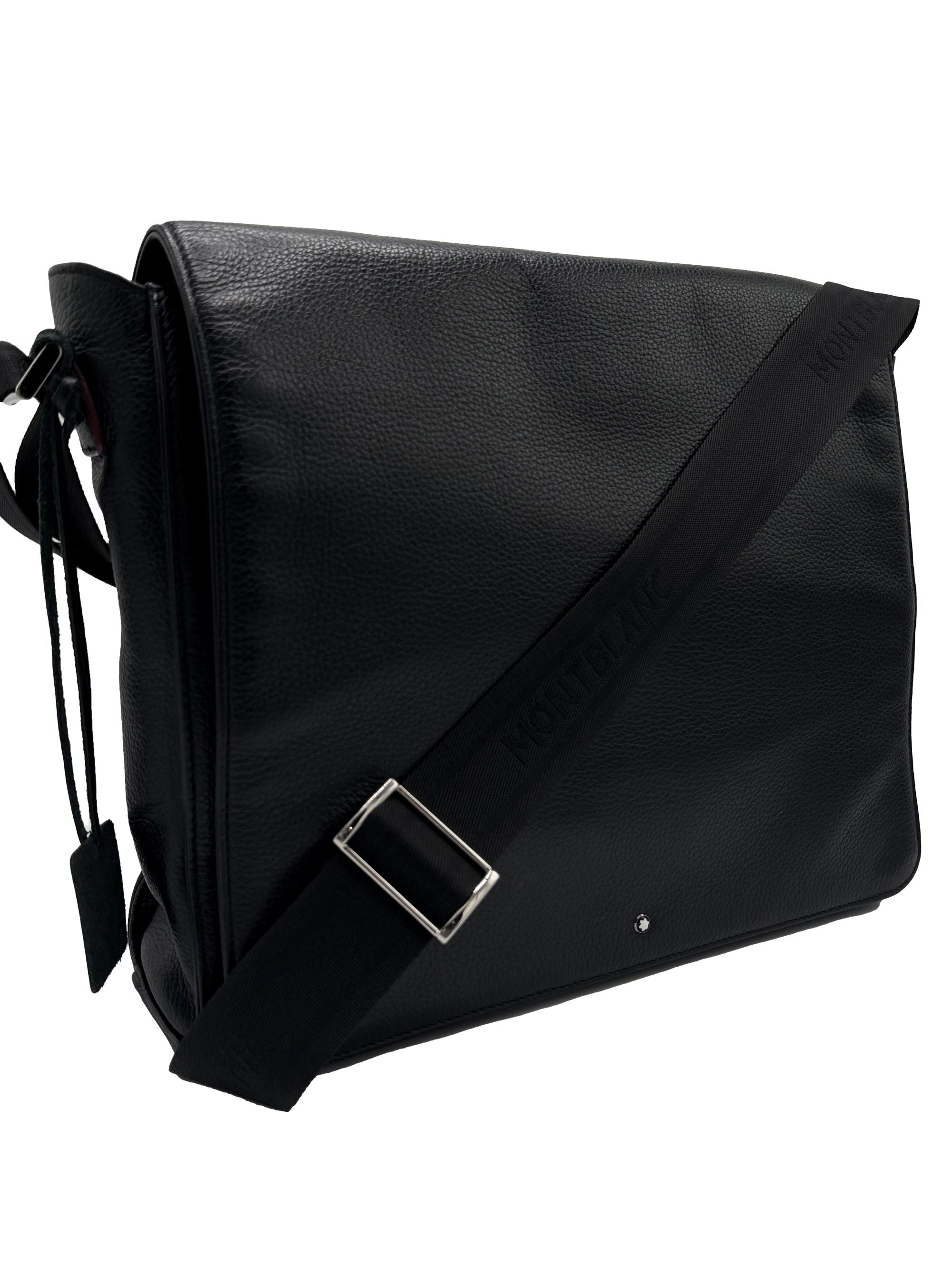 Montblanc Leather Messenger Bag - Black Montblanc