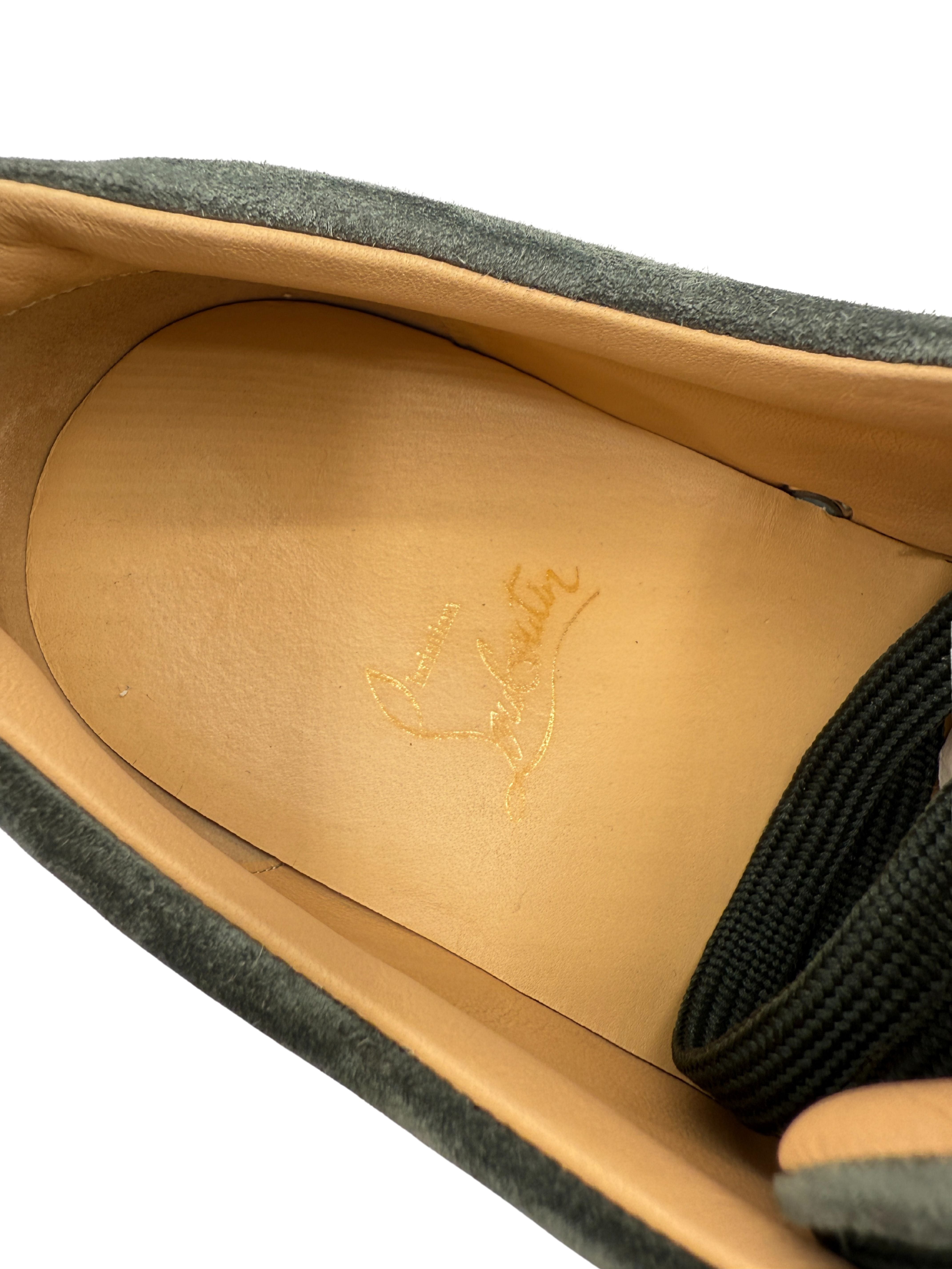 Christian Louboutin Low Spike Suede - Khaki Grey Christian Louboutin