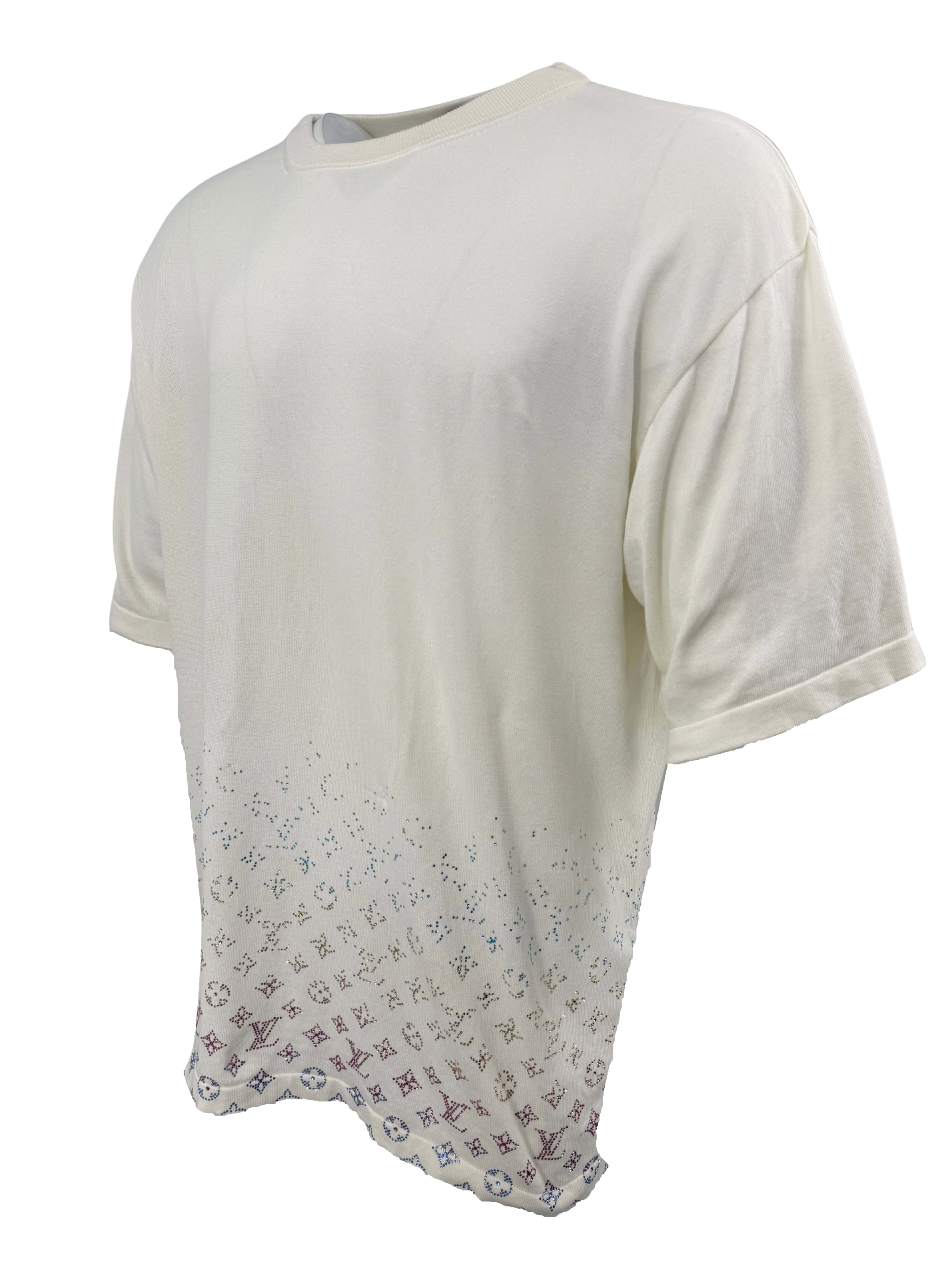 Louis Vuitton Monogram Gradient Embellished Short-Sleeved Crewneck - White Louis Vuitton