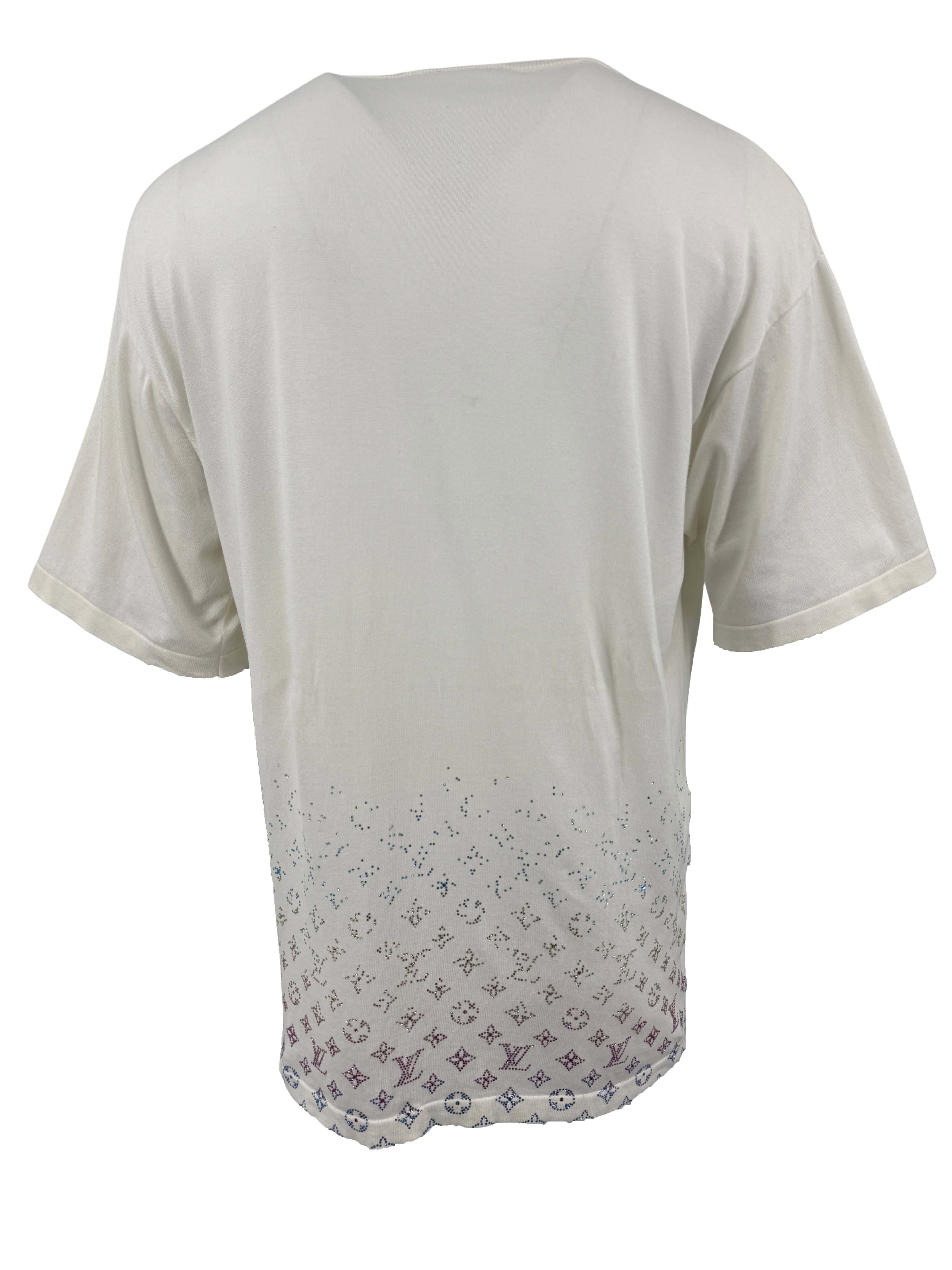 Louis Vuitton Monogram Gradient Embellished Short-Sleeved Crewneck - White Louis Vuitton