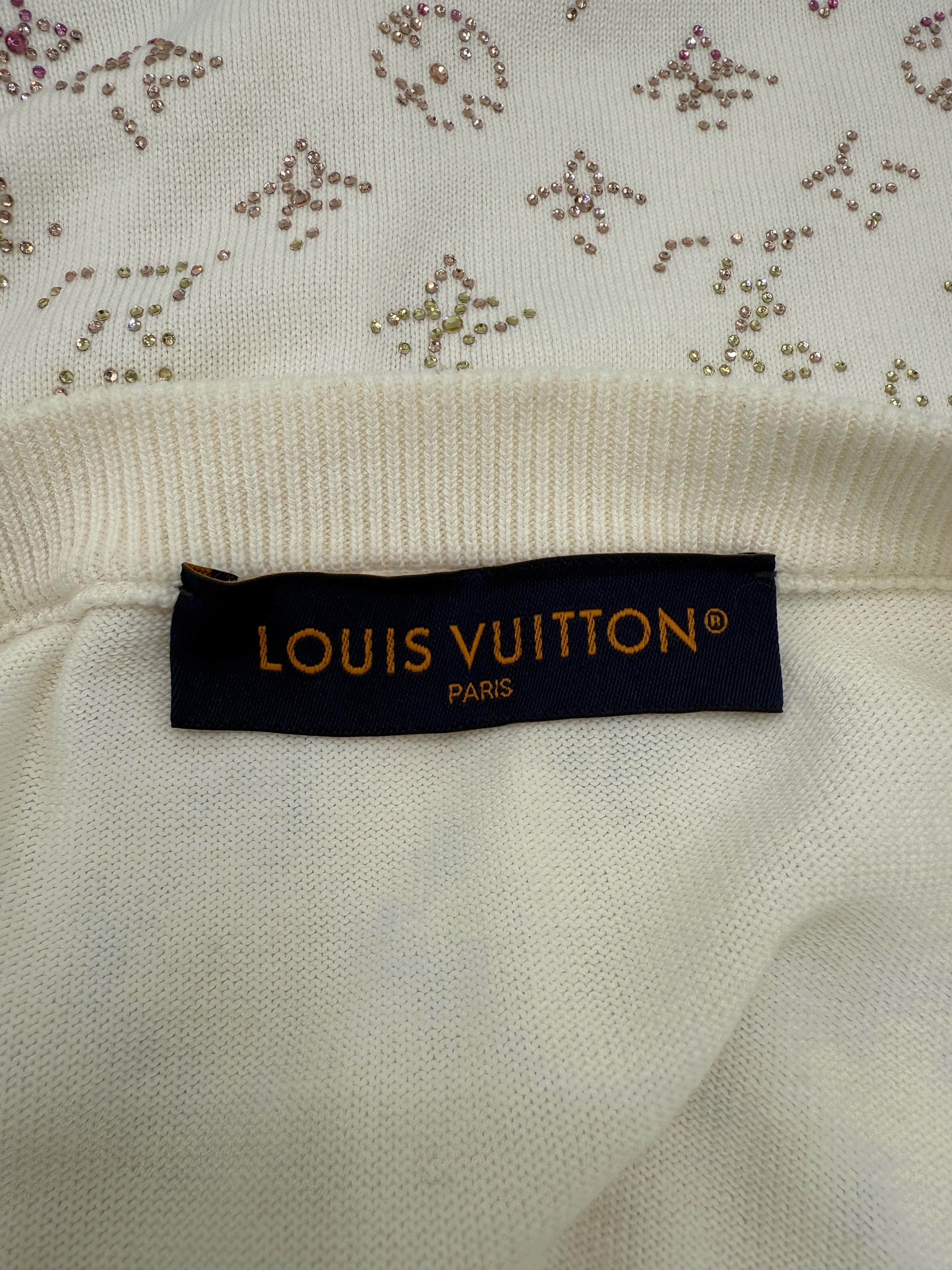 Louis Vuitton Monogram Gradient Embellished Short-Sleeved Crewneck - White Louis Vuitton
