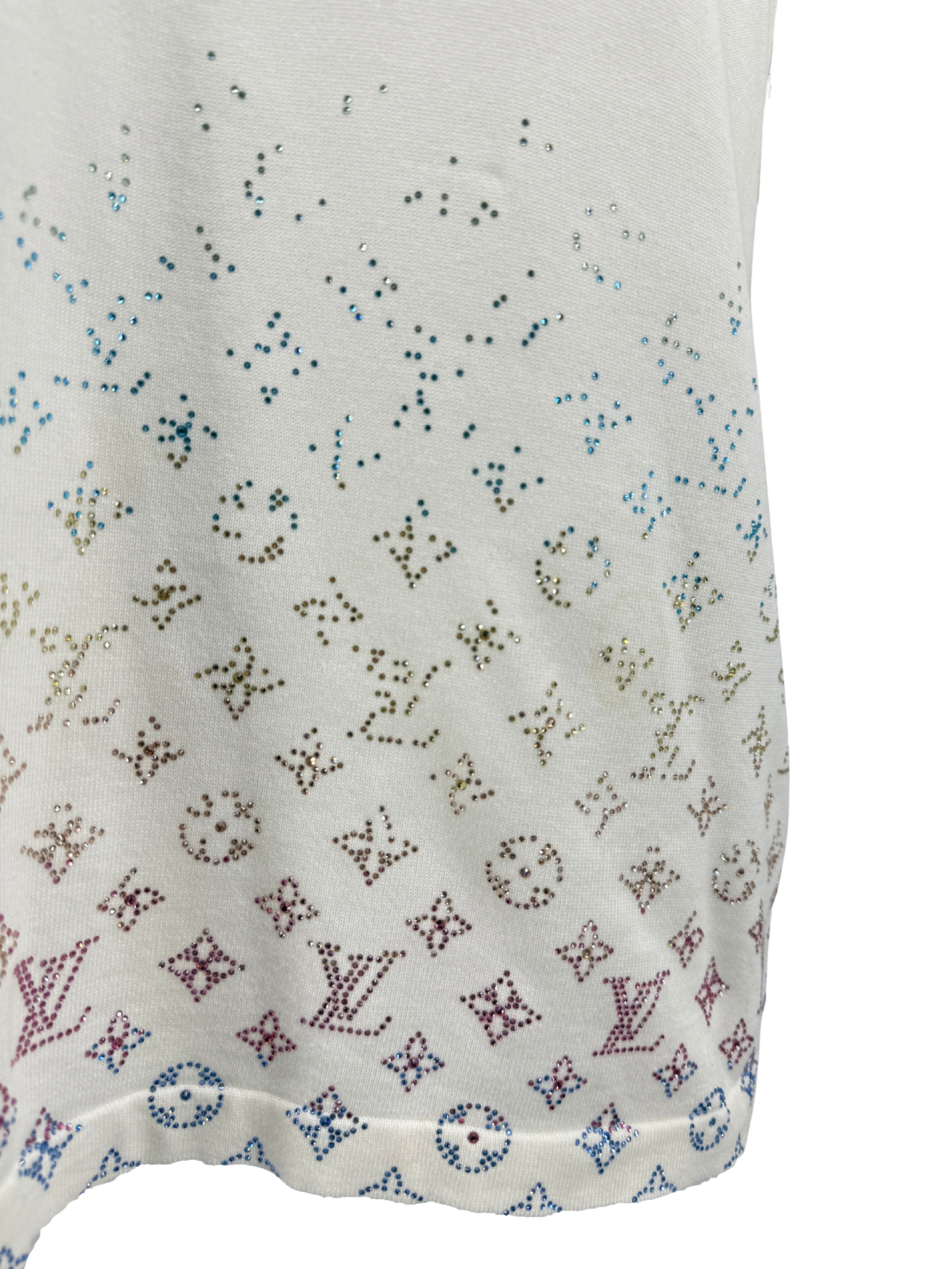 Louis Vuitton Monogram Gradient Embellished Short-Sleeved Crewneck - White Louis Vuitton