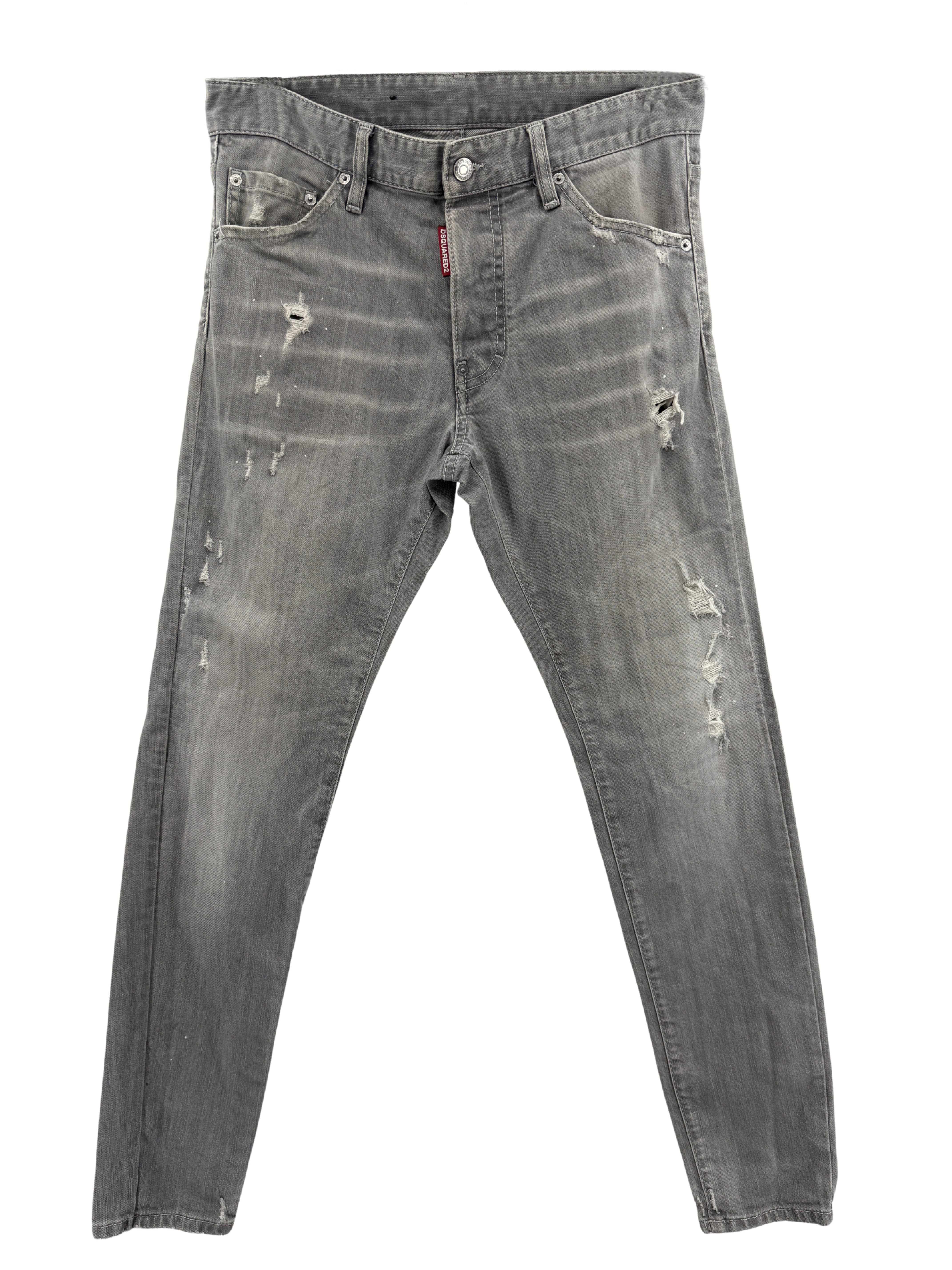 Dsquared2 Distressed Slim-Fit Jeans - Grey Dsquared2